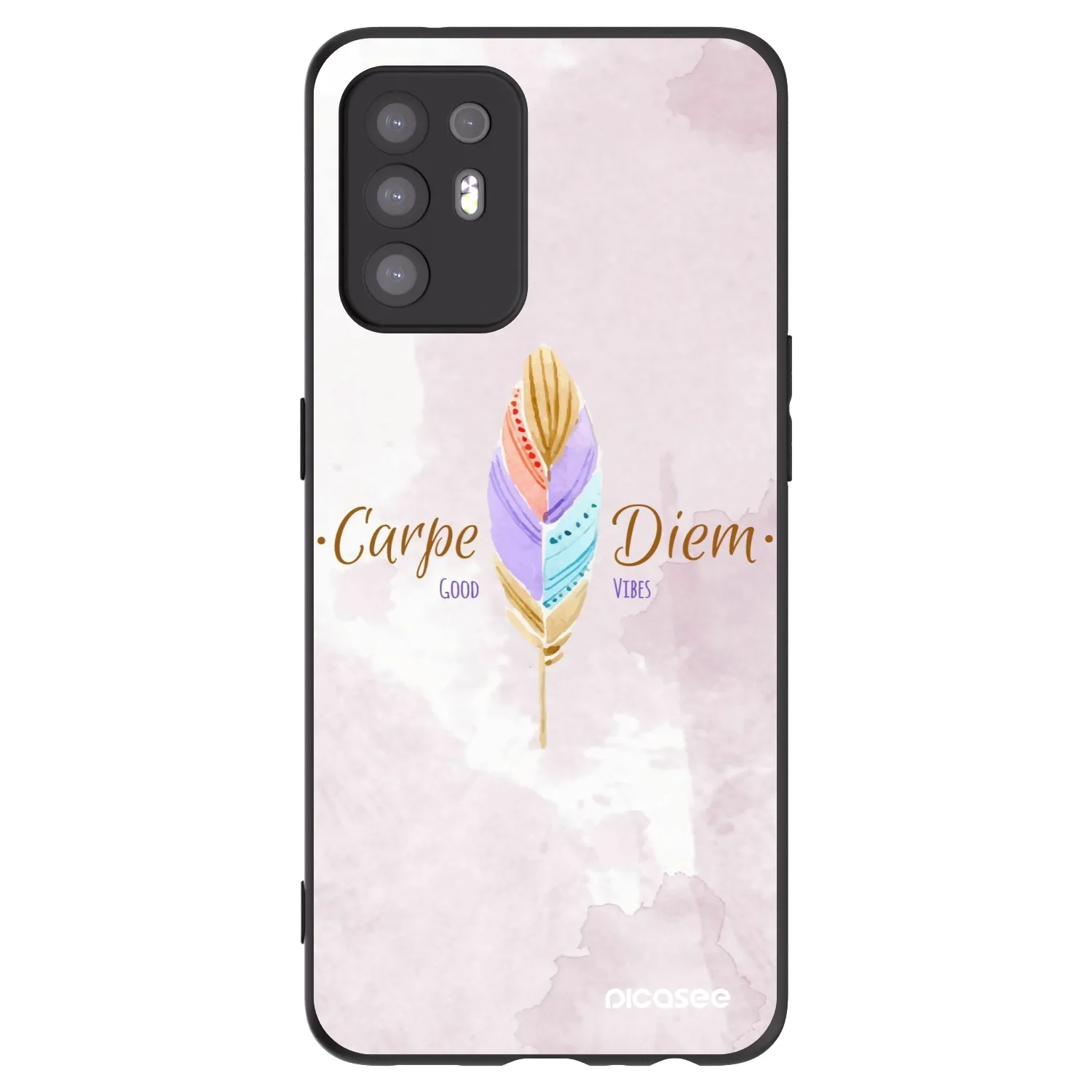 Picasee silikonowe czarne etui na OPPO A94 5G - Carpe Diem