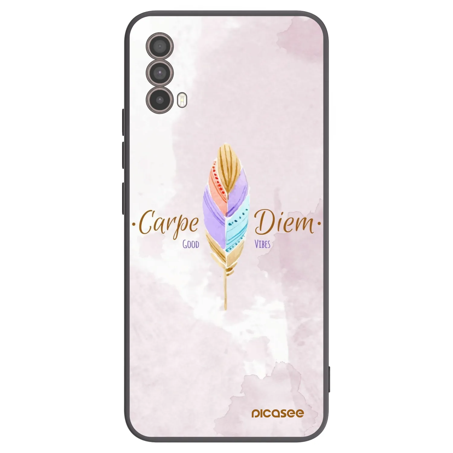Picasee silikonowe czarne etui na Motorola Moto E40 - Carpe Diem