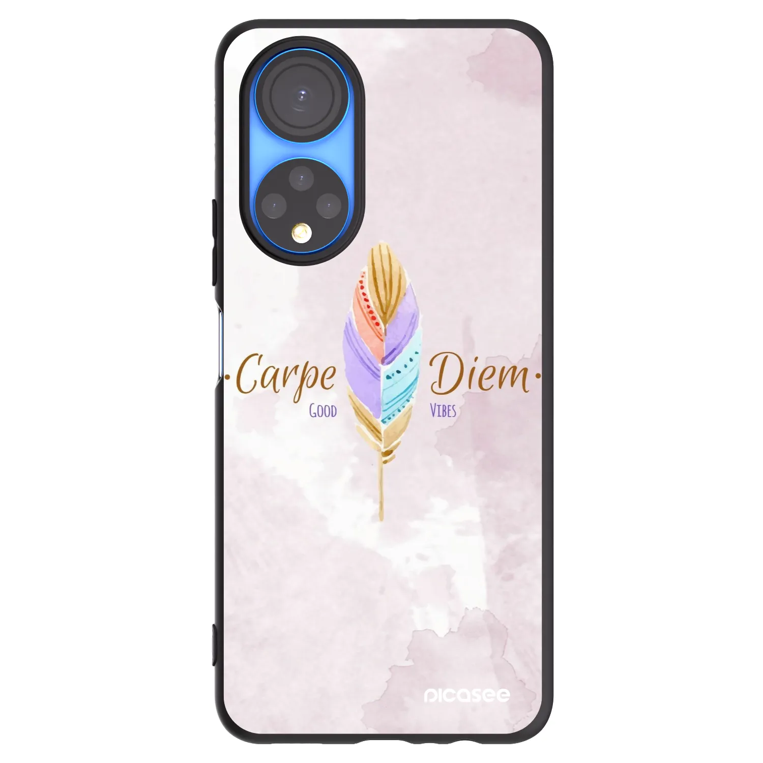 Picasee silikonowe czarne etui na Honor X7 - Carpe Diem