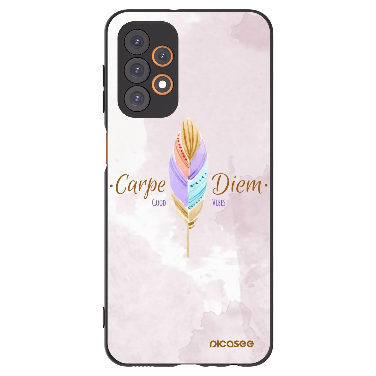 Picasee silikonowe czarne etui na Samsung Galaxy A23 A235F 4G - Carpe Diem
