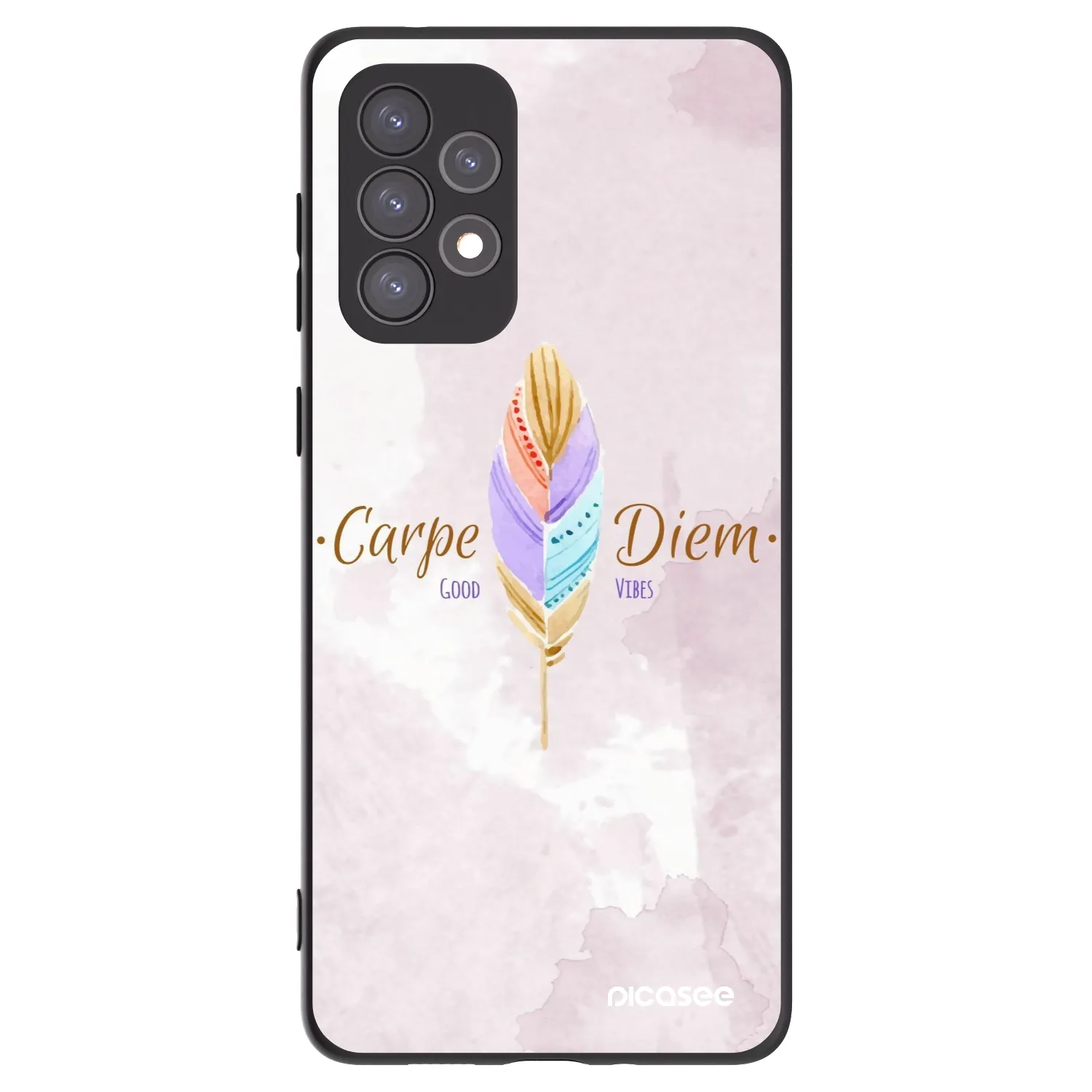 Picasee silikonowe czarne etui na Samsung Galaxy A73 5G - Carpe Diem
