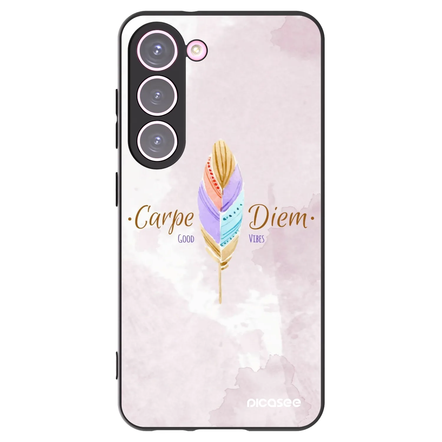 Picasee silikonowe czarne etui na Samsung Galaxy S23 5G - Carpe Diem