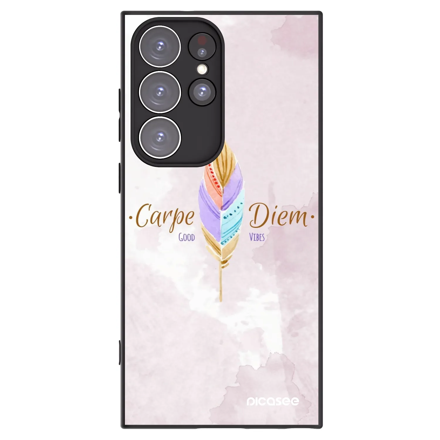 Picasee silikonowe czarne etui na Samsung Galaxy S23 Ultra 5G - Carpe Diem