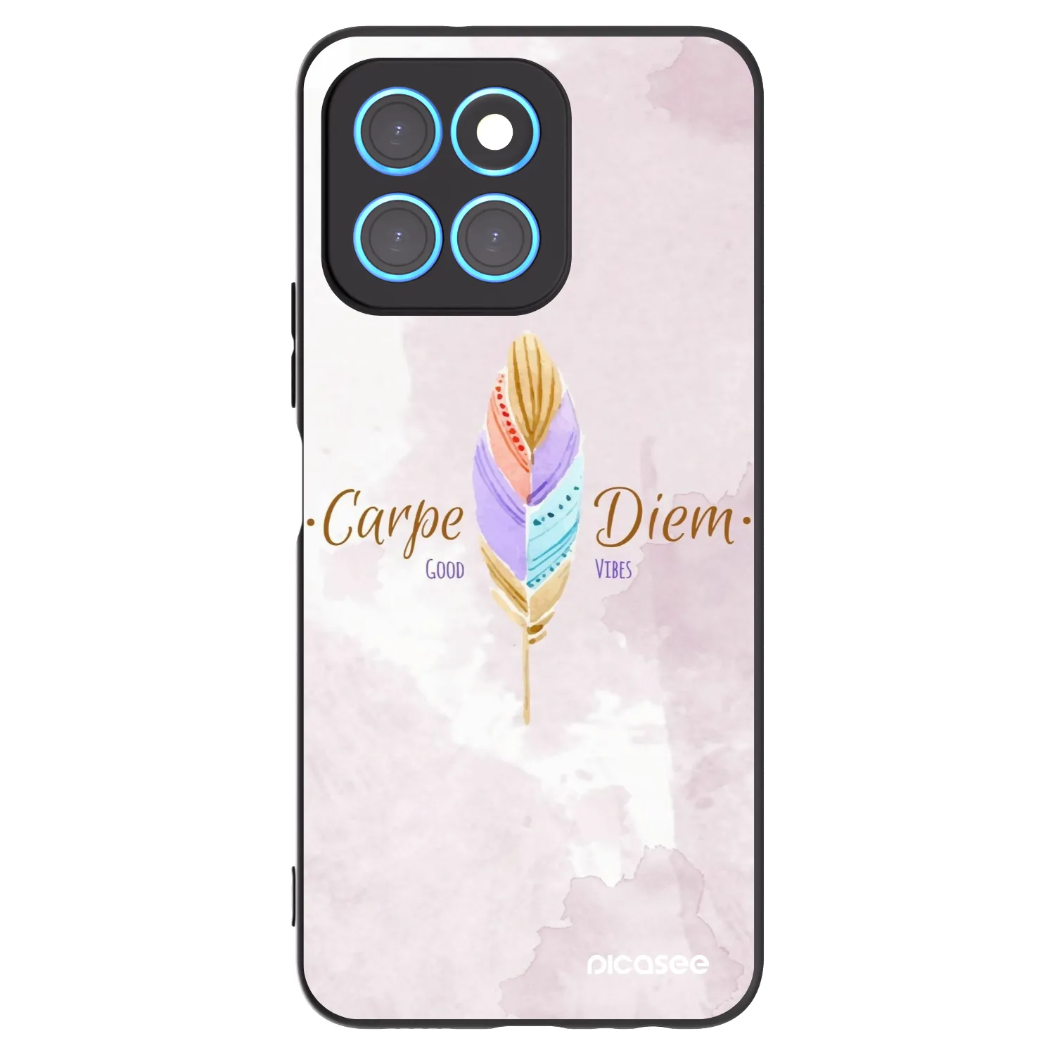 Picasee silikonowe czarne etui na Honor X8 5G - Carpe Diem