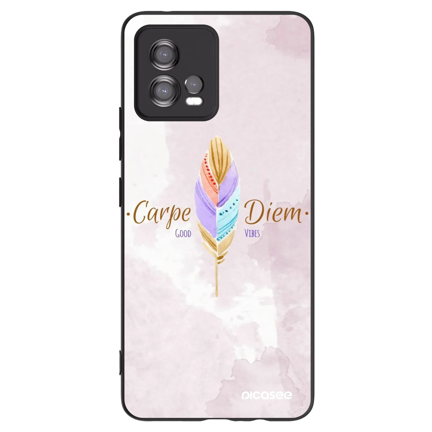 Picasee silikonowe czarne etui na Motorola Moto G72 - Carpe Diem