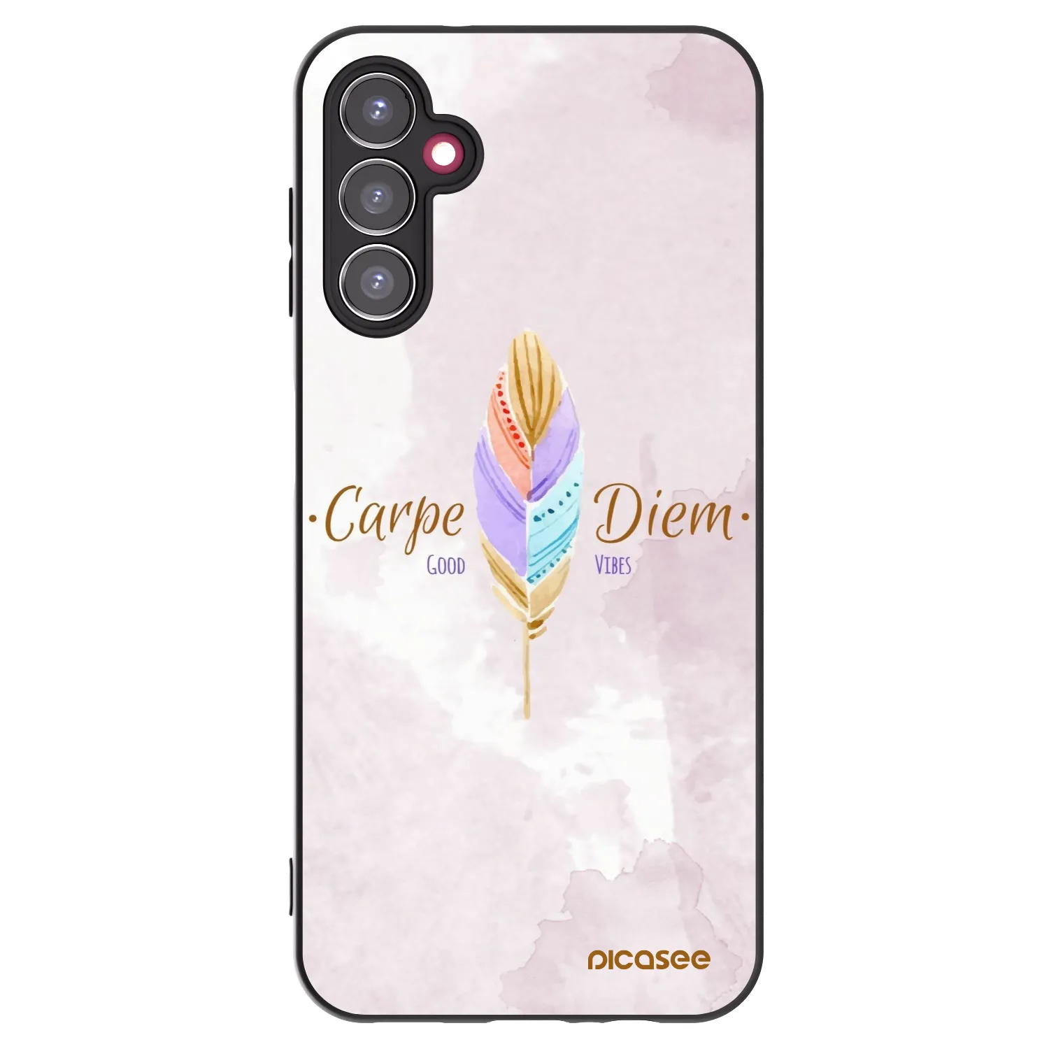 Picasee silikonowe czarne etui na Samsung Galaxy A14 4G A145R - Carpe Diem