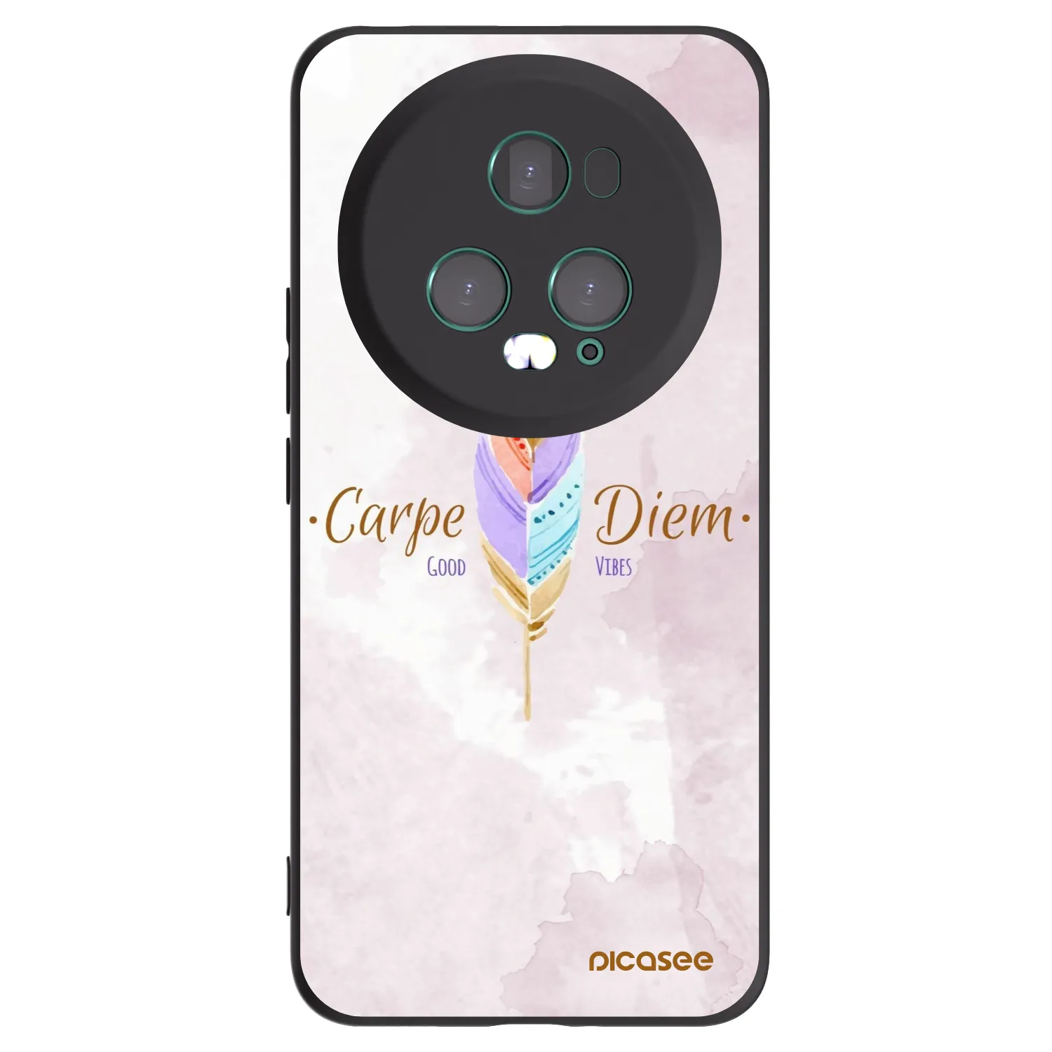 Picasee silikonowe czarne etui na Honor Magic5 Pro - Carpe Diem