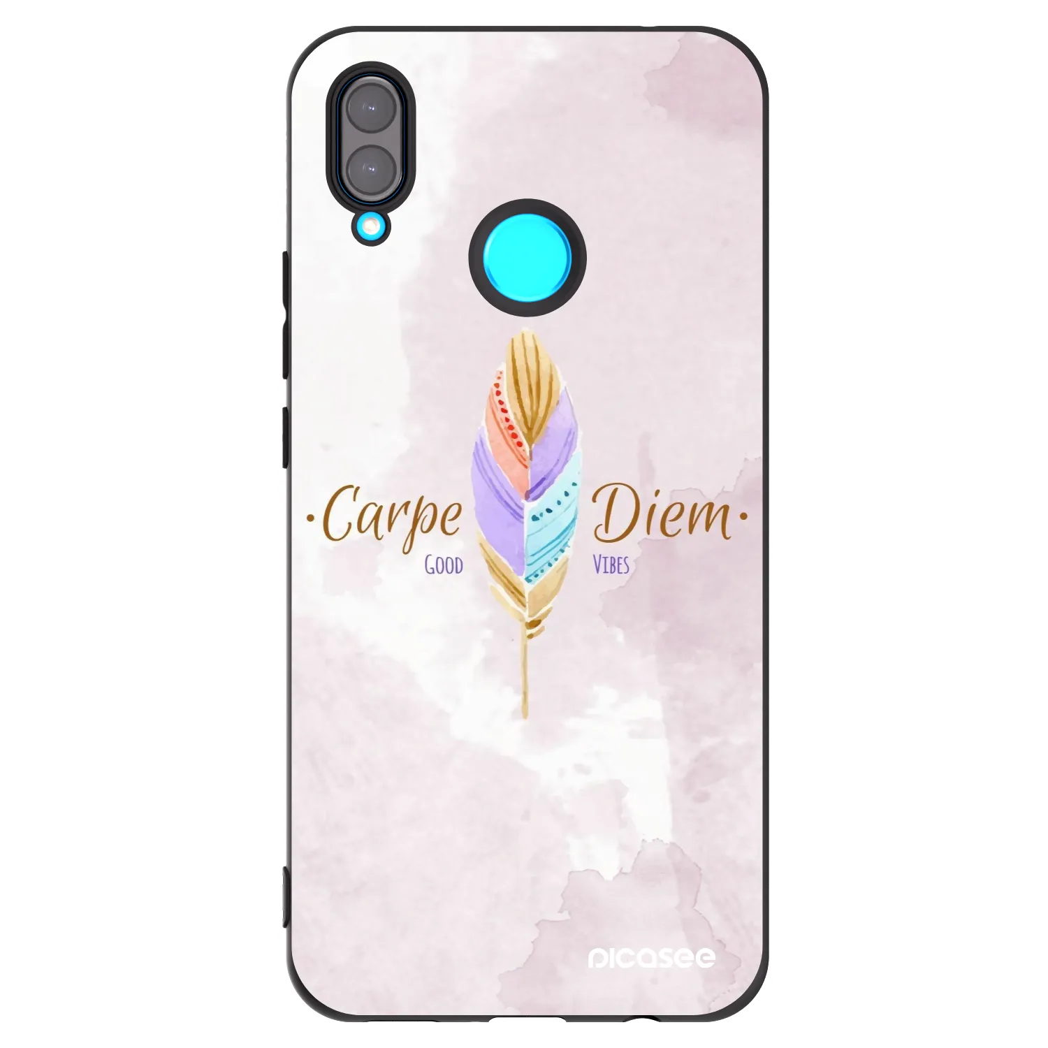 Picasee silikonowe czarne etui na Huawei Nova 3 - Carpe Diem