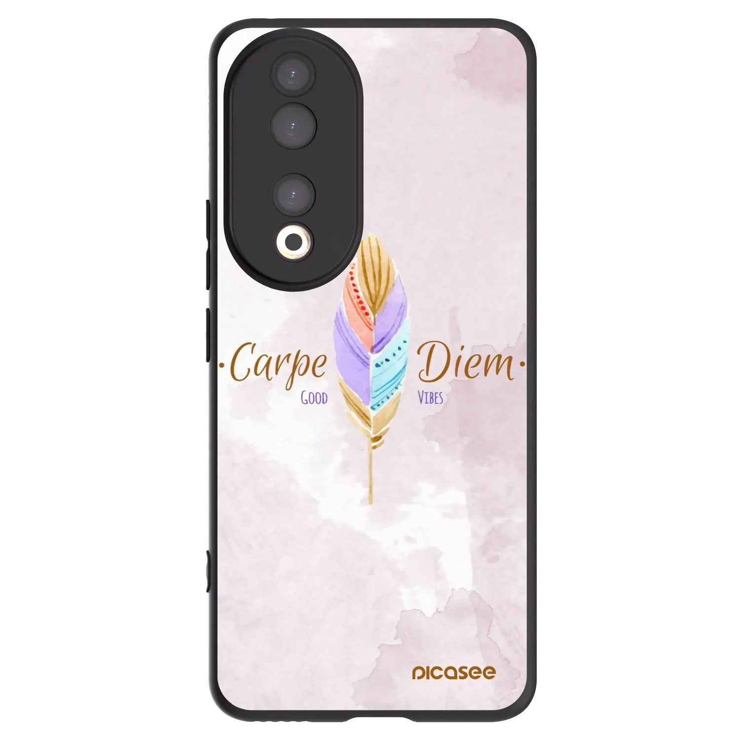 Picasee silikonowe czarne etui na Honor 90 5G - Carpe Diem