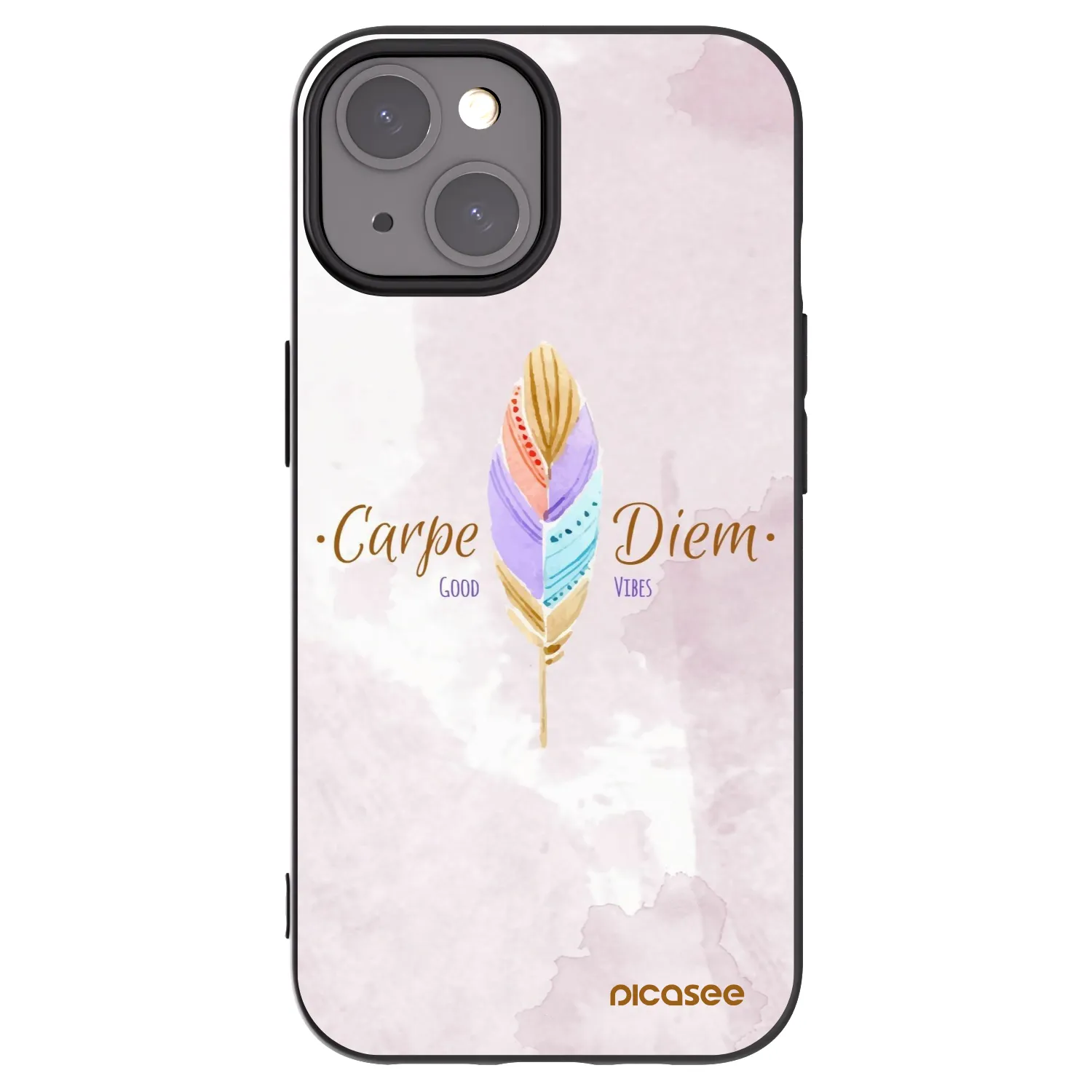 Picasee silikonowe czarne etui na Apple iPhone 15 - Carpe Diem