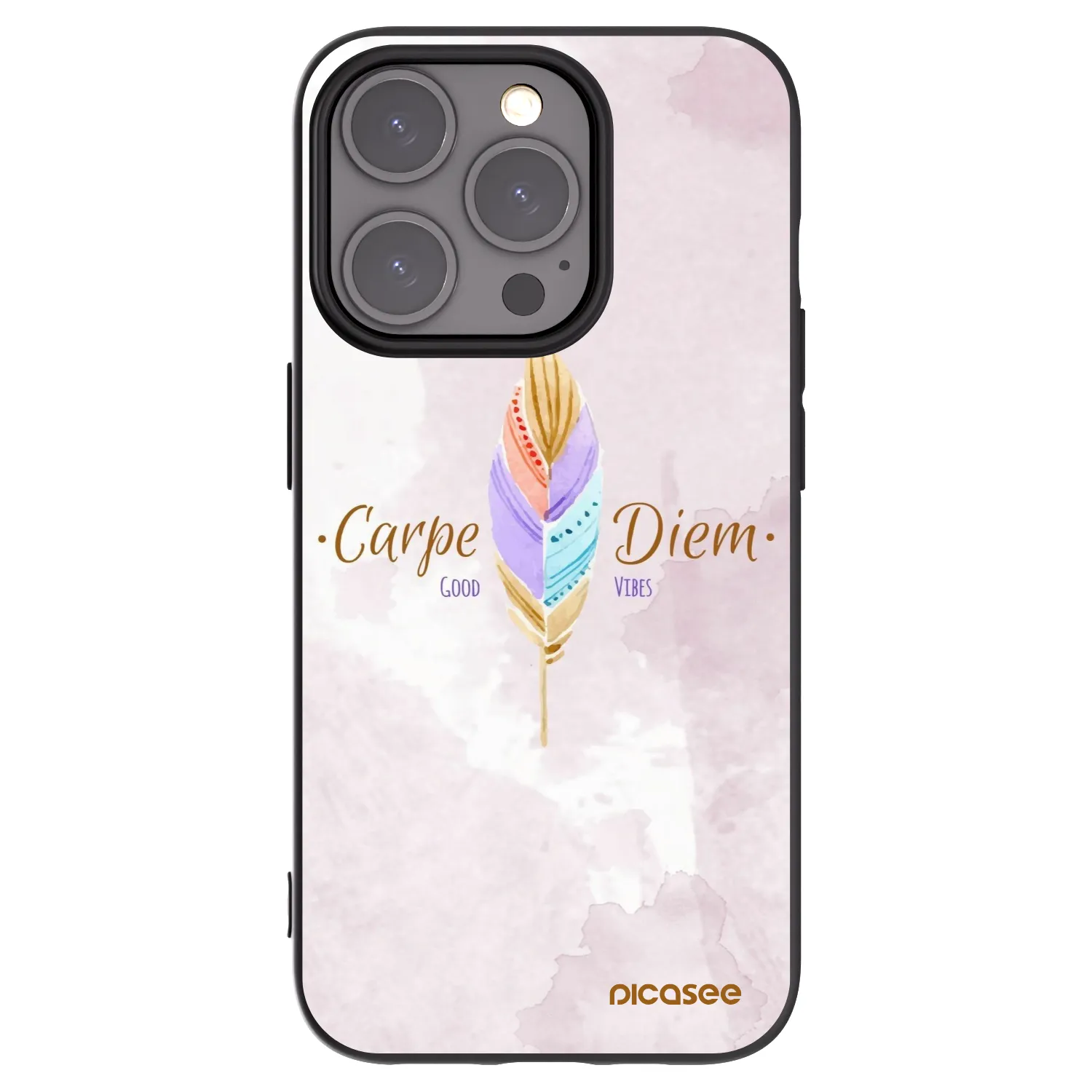 Picasee silikonowe czarne etui na Apple iPhone 15 Pro - Carpe Diem