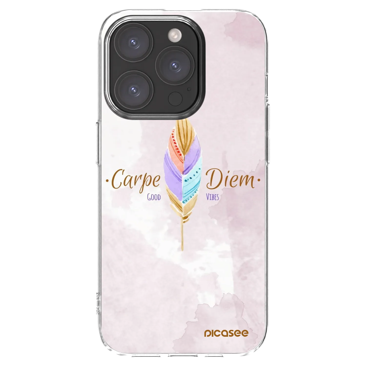 Picasee silikonowe przeźroczyste etui na Apple iPhone 15 Pro - Carpe Diem