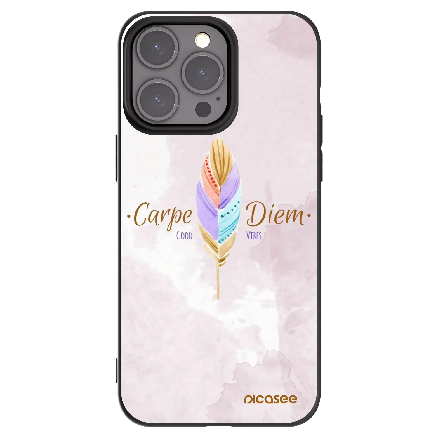Picasee silikonowe czarne etui na Apple iPhone 15 Pro Max - Carpe Diem