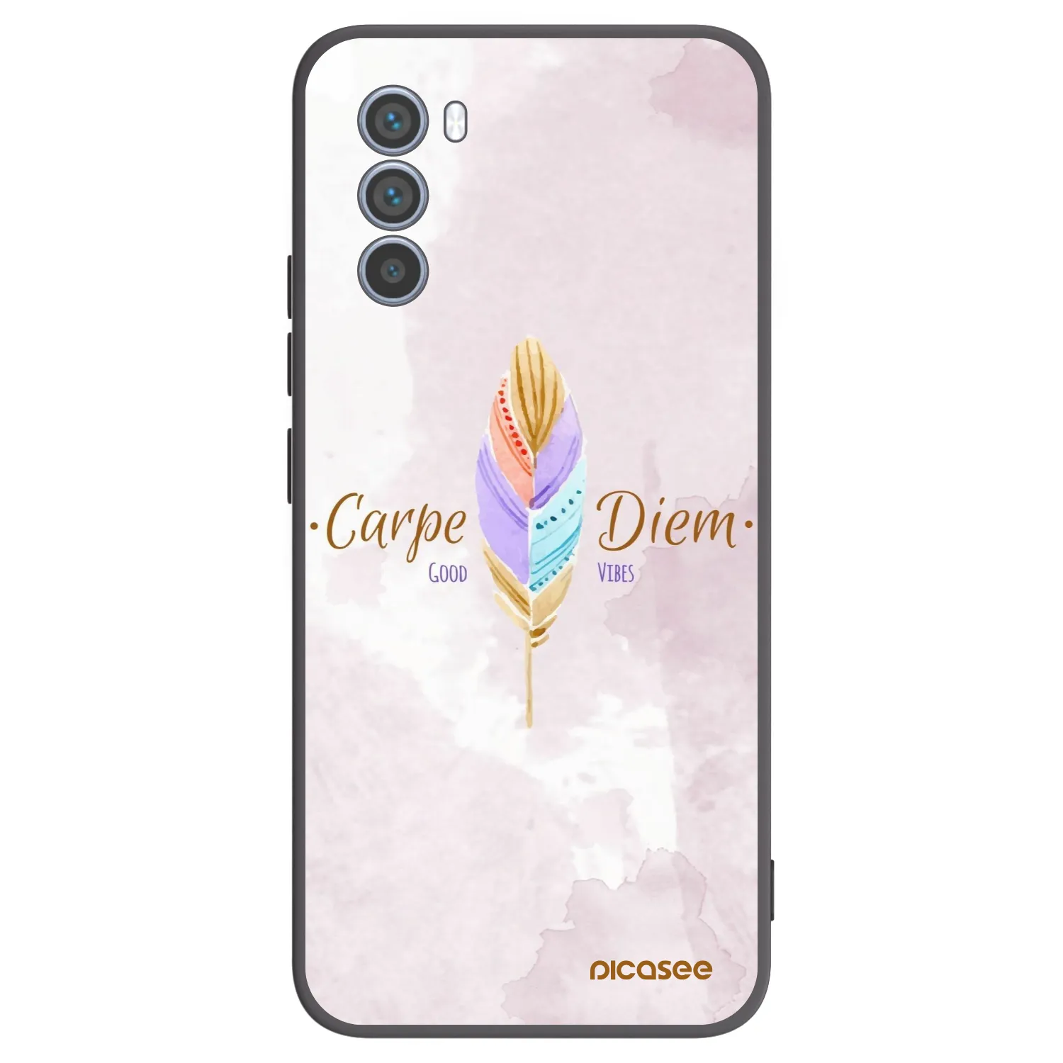 Picasee silikonowe czarne etui na Motorola Moto G62 - Carpe Diem