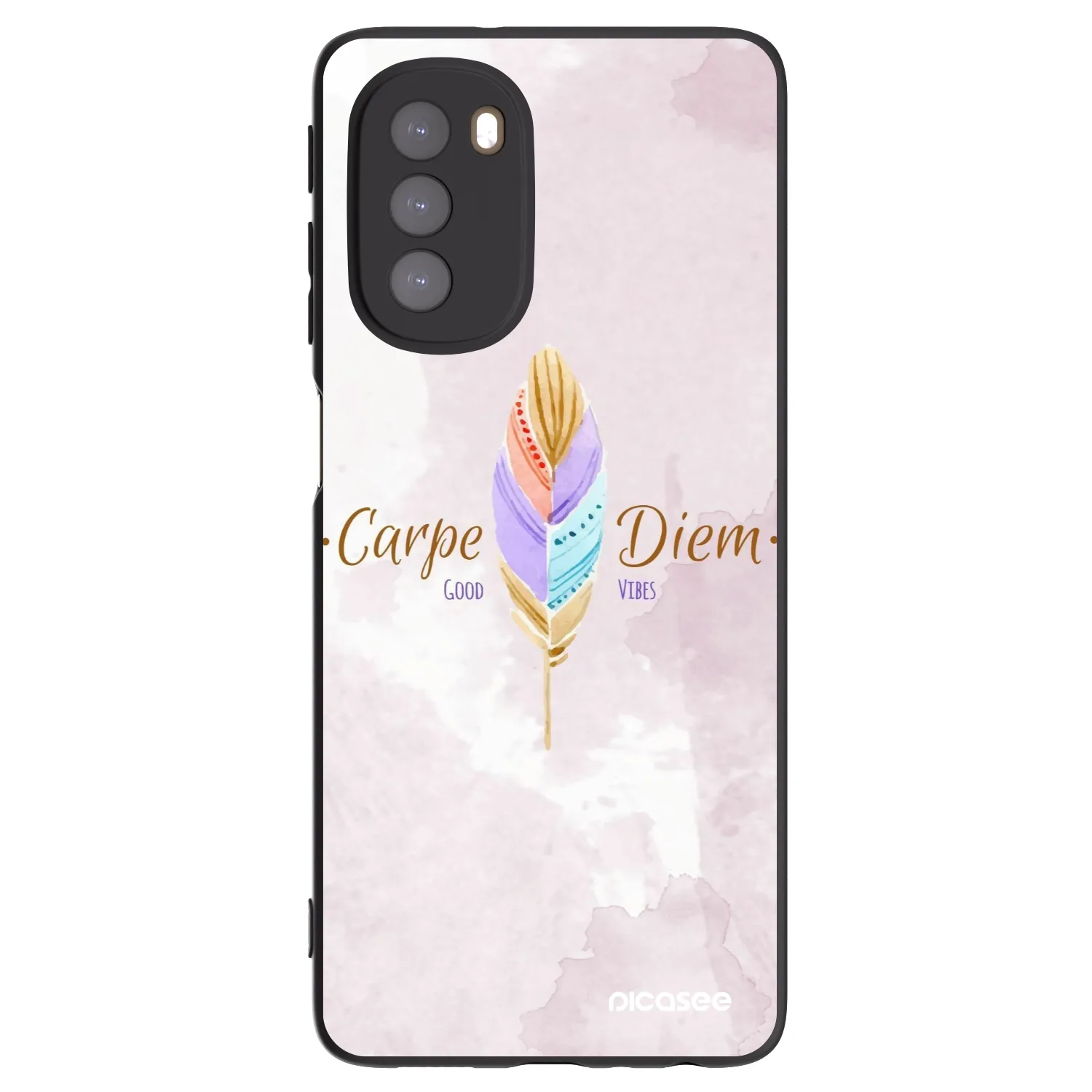 Picasee silikonowe czarne etui na Motorola Moto G51 - Carpe Diem