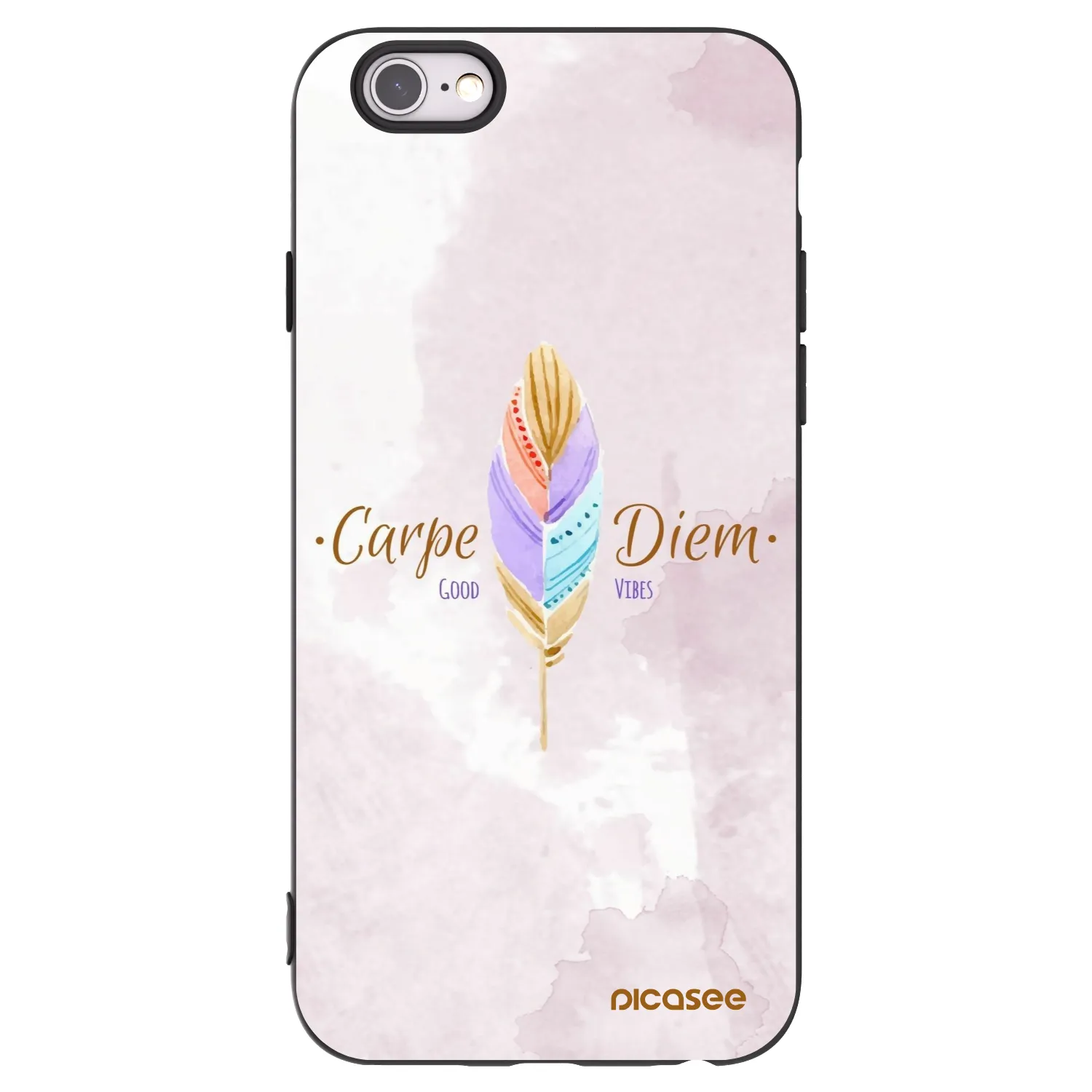 Picasee silikonowe czarne etui na Apple iPhone 6/6S - Carpe Diem