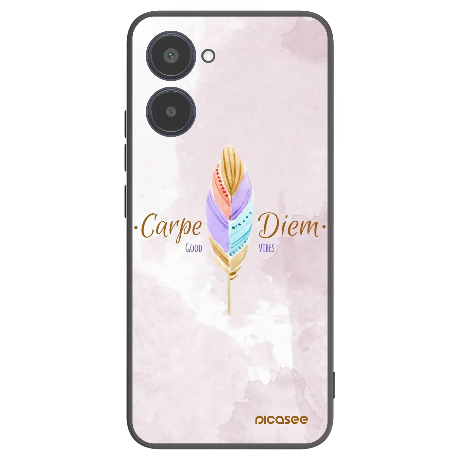 Picasee silikonowe czarne etui na Realme 10 4G - Carpe Diem