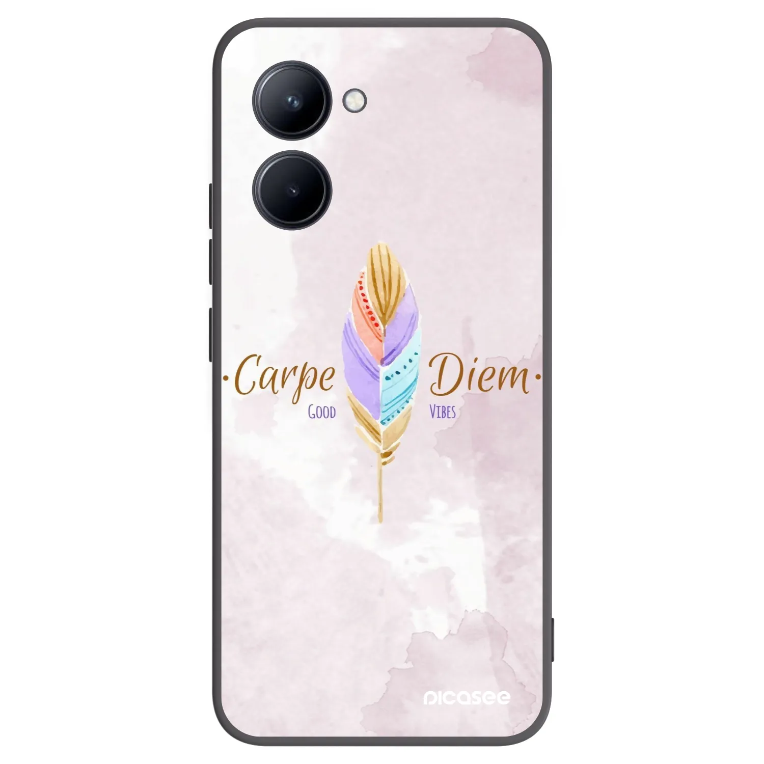 Picasee silikonowe czarne etui na Realme C33 (2023) - Carpe Diem