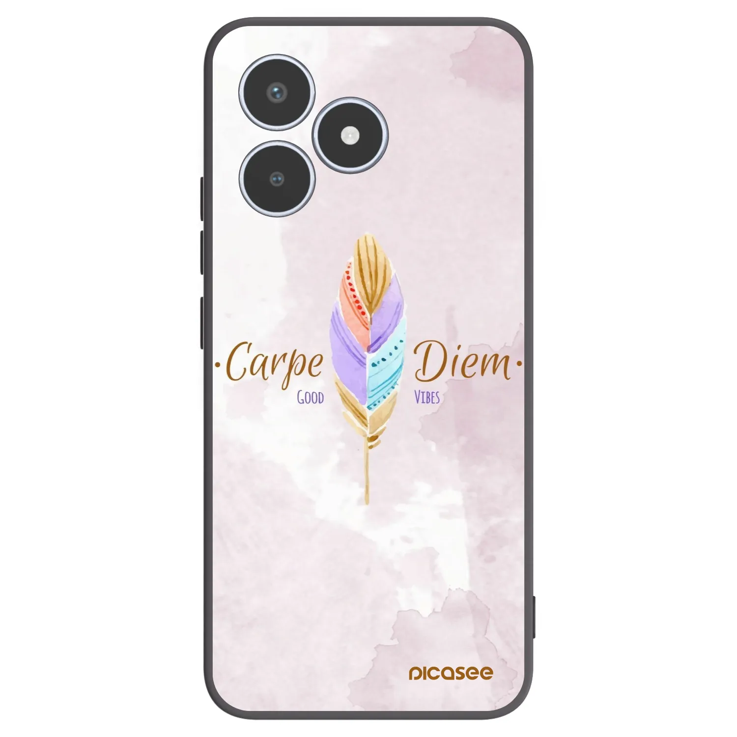 Picasee silikonowe czarne etui na Realme C53 - Carpe Diem