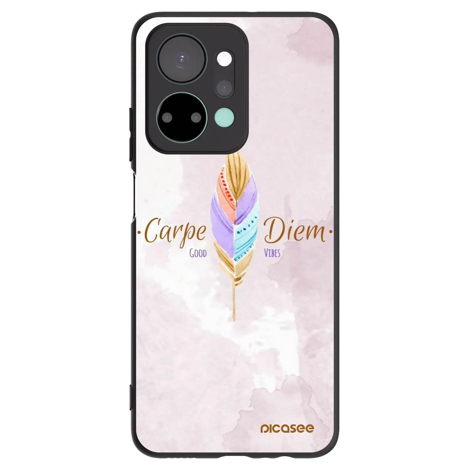 Picasee silikonowe czarne etui na Honor X7a - Carpe Diem