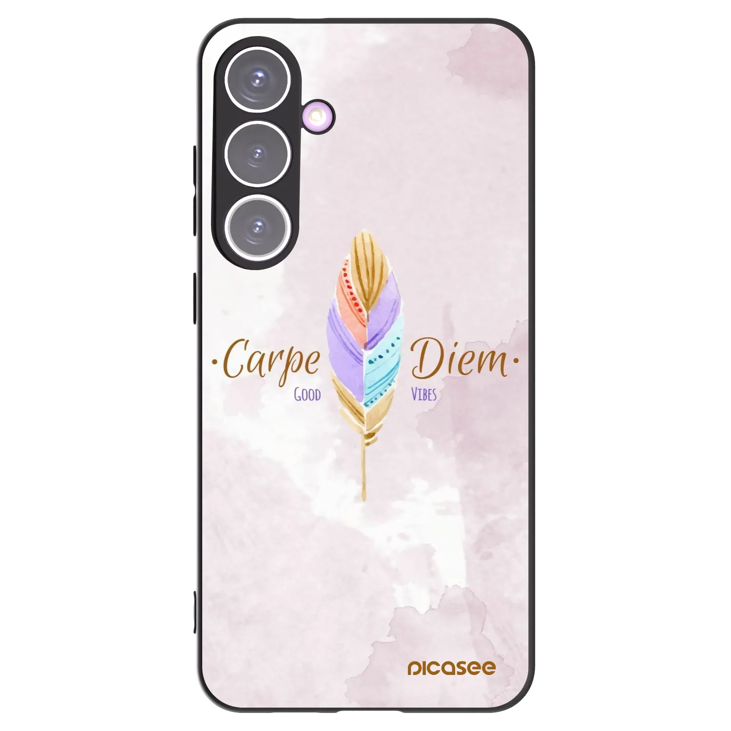 Picasee silikonowe czarne etui na Samsung Galaxy S24+ S926B 5G - Carpe Diem