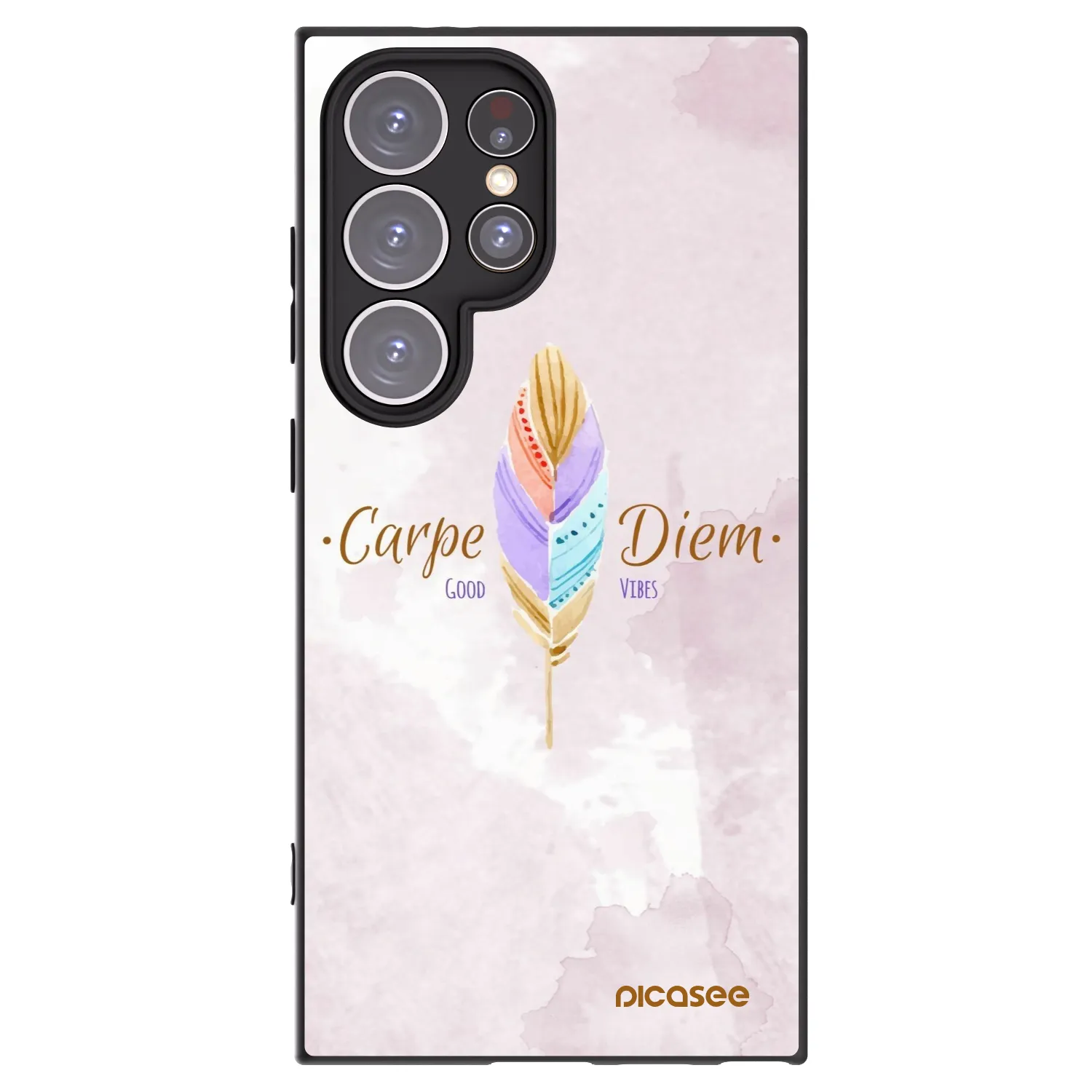 Picasee silikonowe czarne etui na Samsung Galaxy S24 Ultra S928B 5G - Carpe Diem