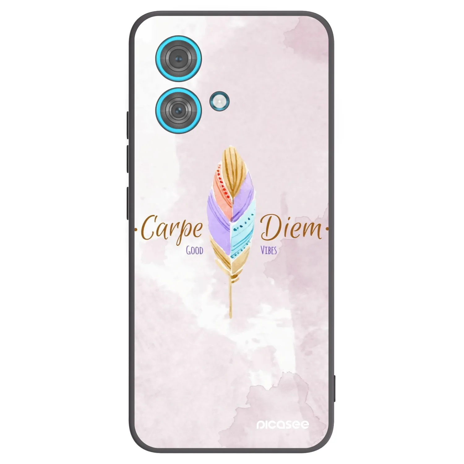 Picasee silikonowe czarne etui na Motorola Edge 40 Neo - Carpe Diem