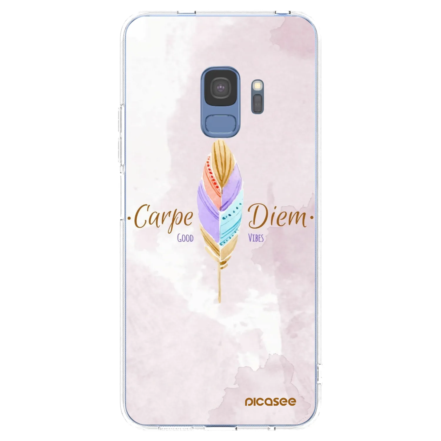 Picasee silikonowe przeźroczyste etui na Samsung Galaxy S9 G960F - Carpe Diem