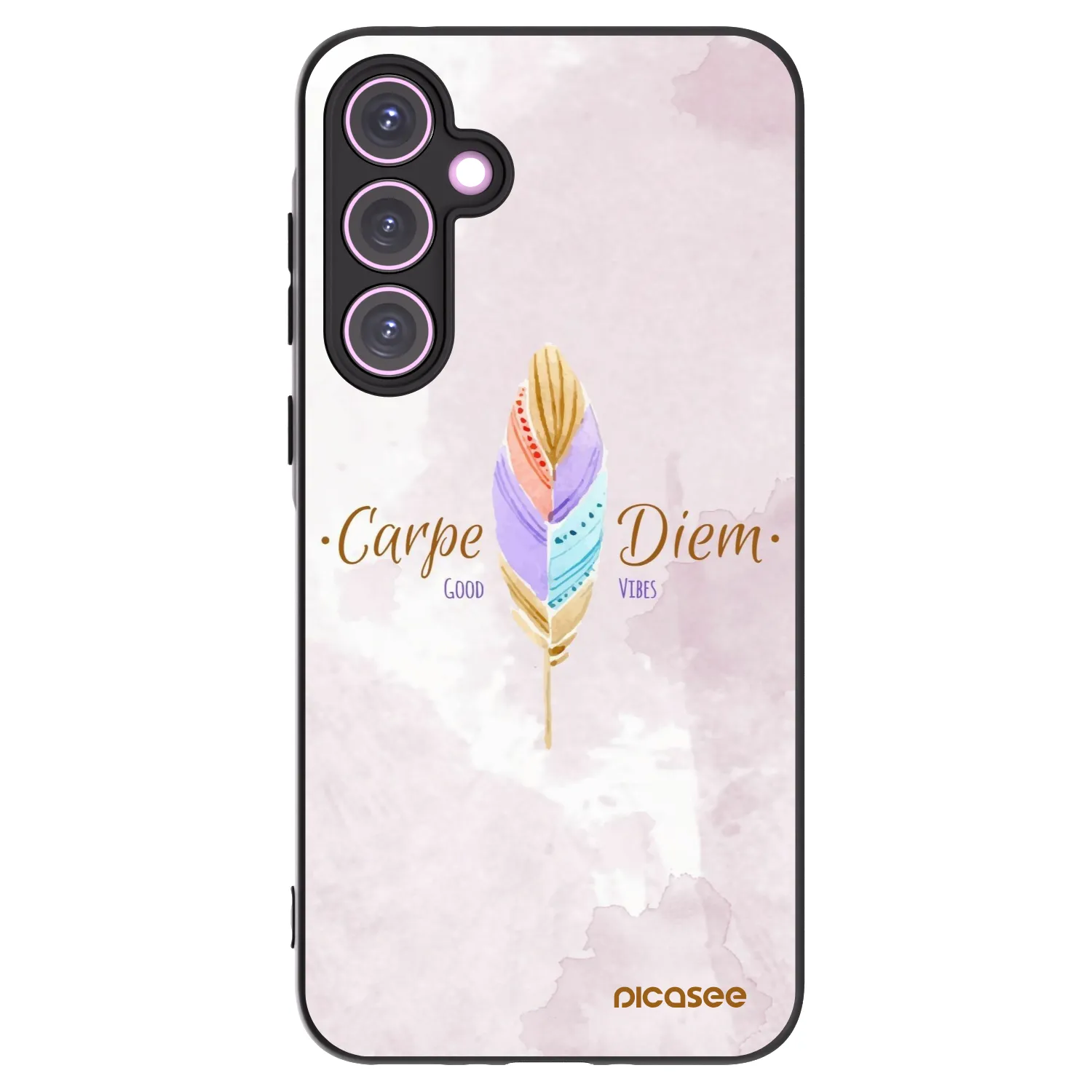 Picasee silikonowe czarne etui na Samsung Galaxy A35 5G A356B - Carpe Diem