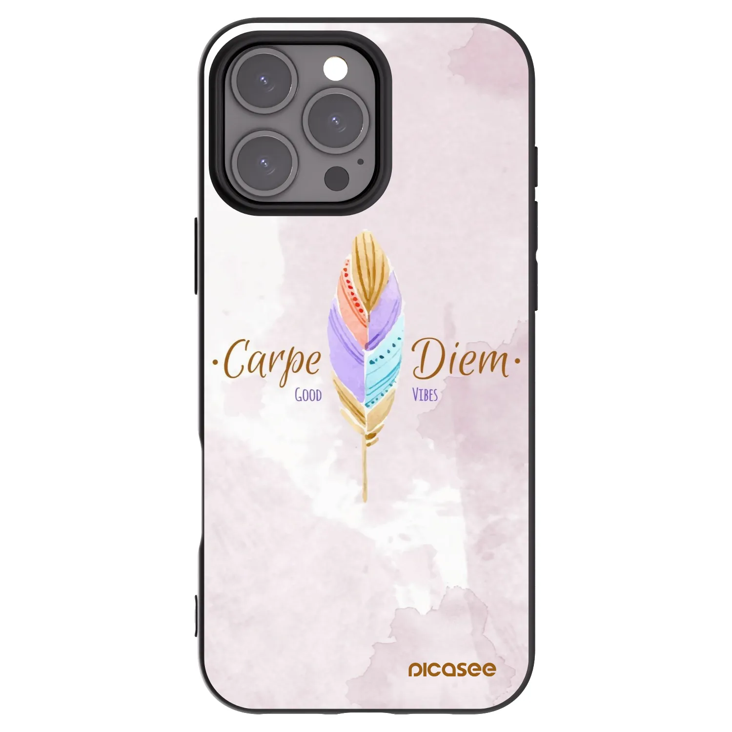 Picasee silikonowe czarne etui na Apple iPhone 16 Pro Max - Carpe Diem