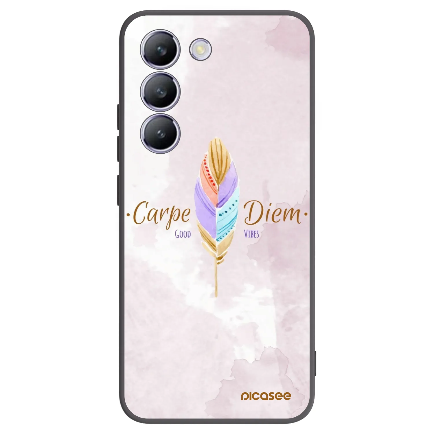 Picasee silikonowe czarne etui na Vivo V40 SE 5G - Carpe Diem