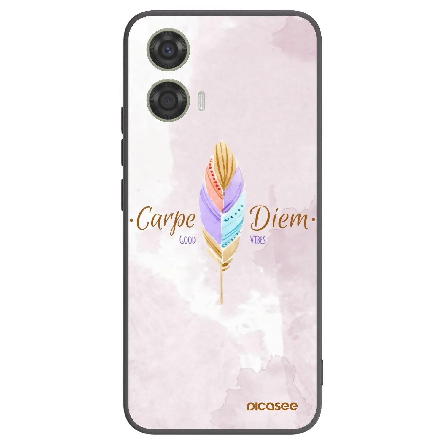 Picasee silikonowe czarne etui na Motorola Moto G24 - Carpe Diem
