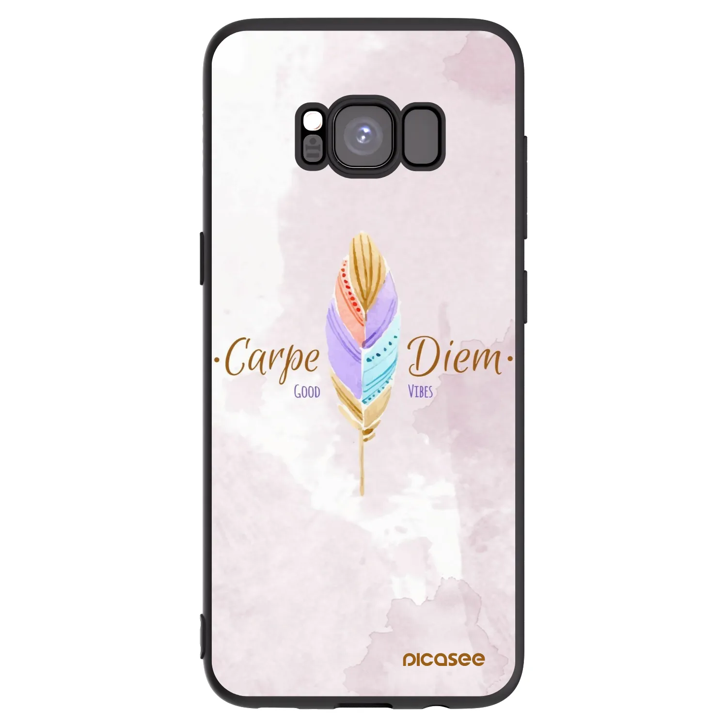 Picasee silikonowe czarne etui na Samsung Galaxy S8 G950F - Carpe Diem