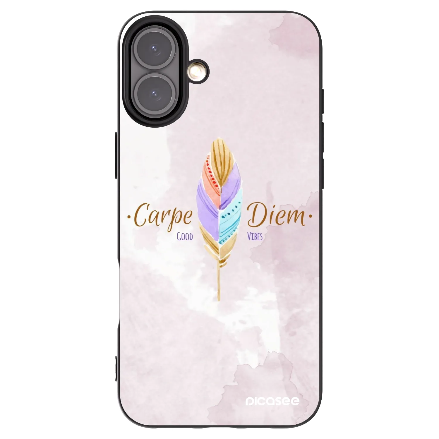 Picasee silikonowe czarne etui na Apple iPhone 16 Plus - Carpe Diem