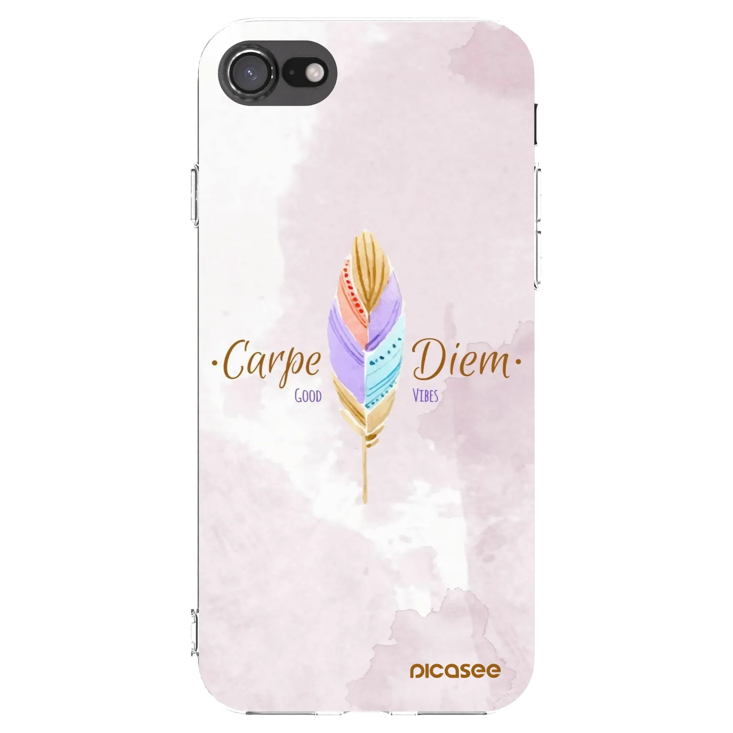 Picasee silikonowe przeźroczyste etui na Apple iPhone 7 - Carpe Diem