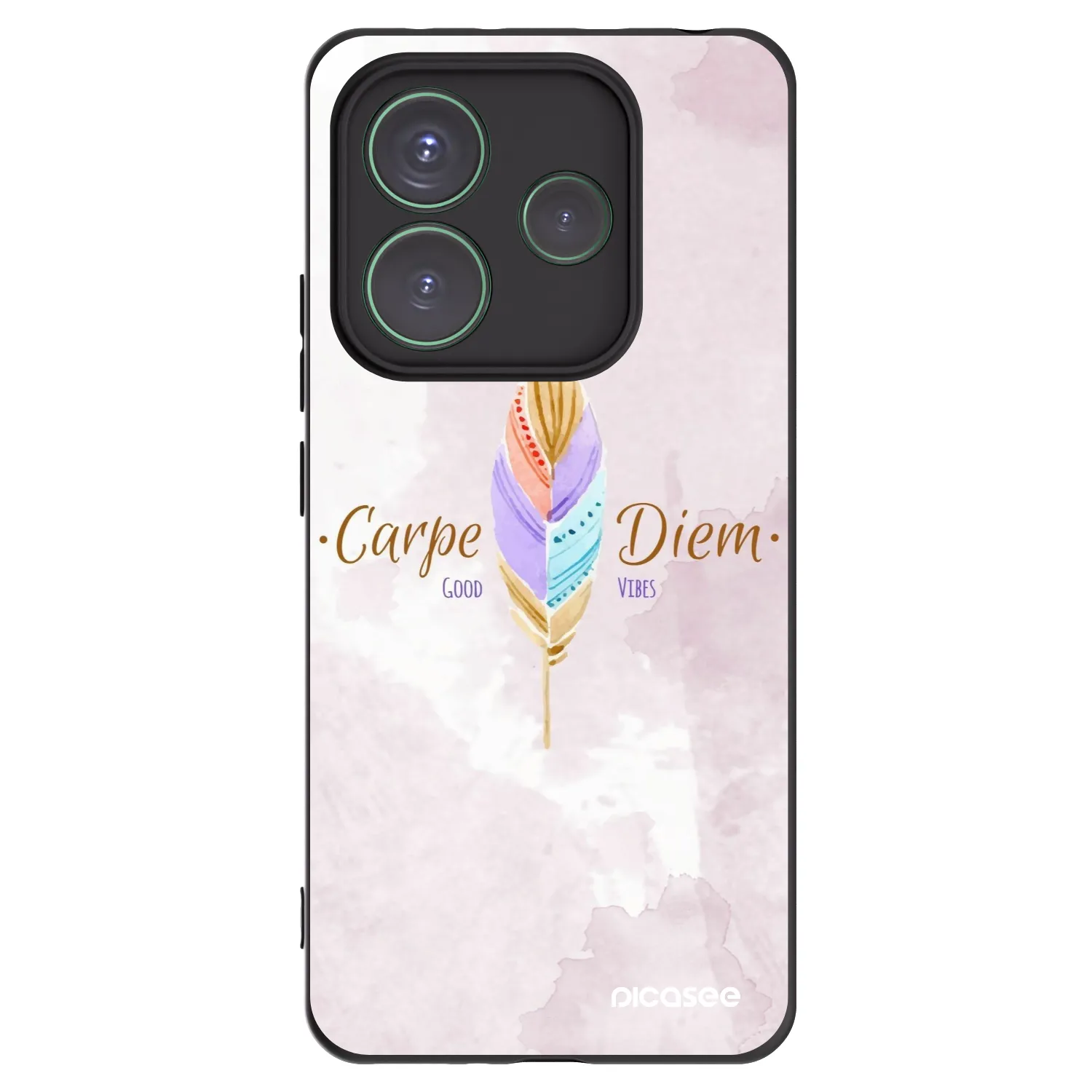 Picasee silikonowe czarne etui na Xiaomi Redmi Note 14 5G - Carpe Diem