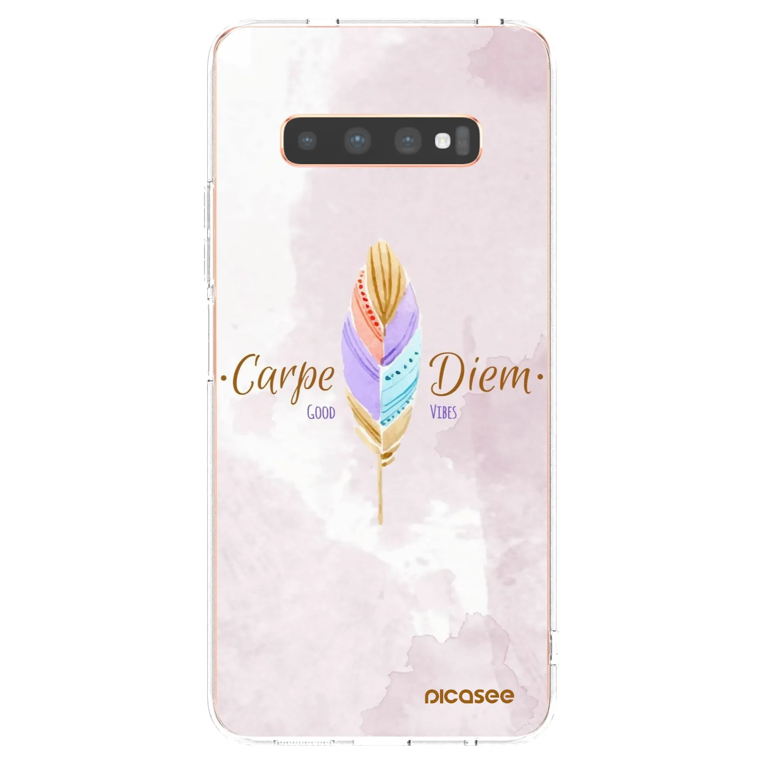 Picasee silikonowe przeźroczyste etui na Samsung Galaxy S10 Plus G975 - Carpe Diem