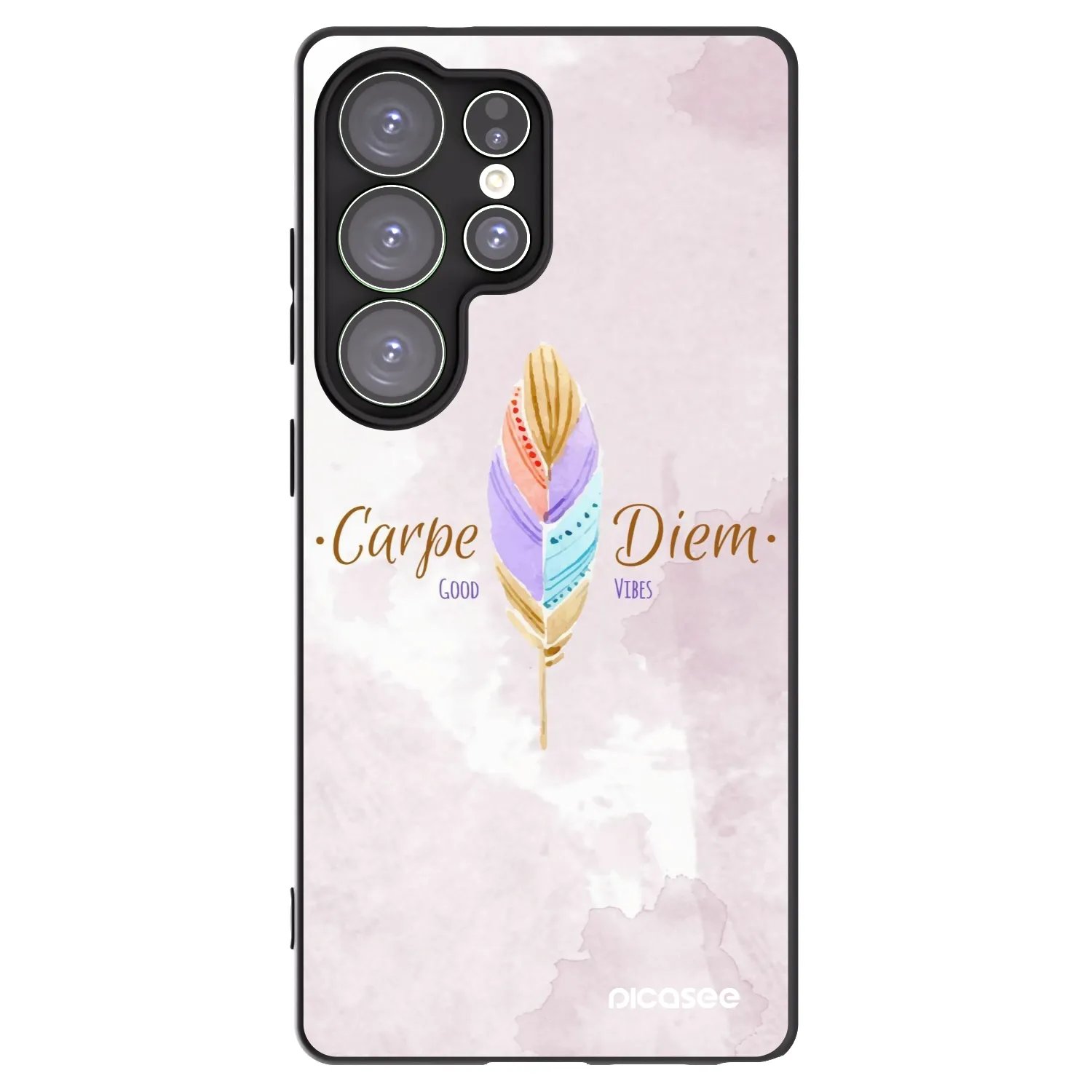 Picasee silikonowe czarne etui na Samsung Galaxy S25 Ultra 5G - Carpe Diem