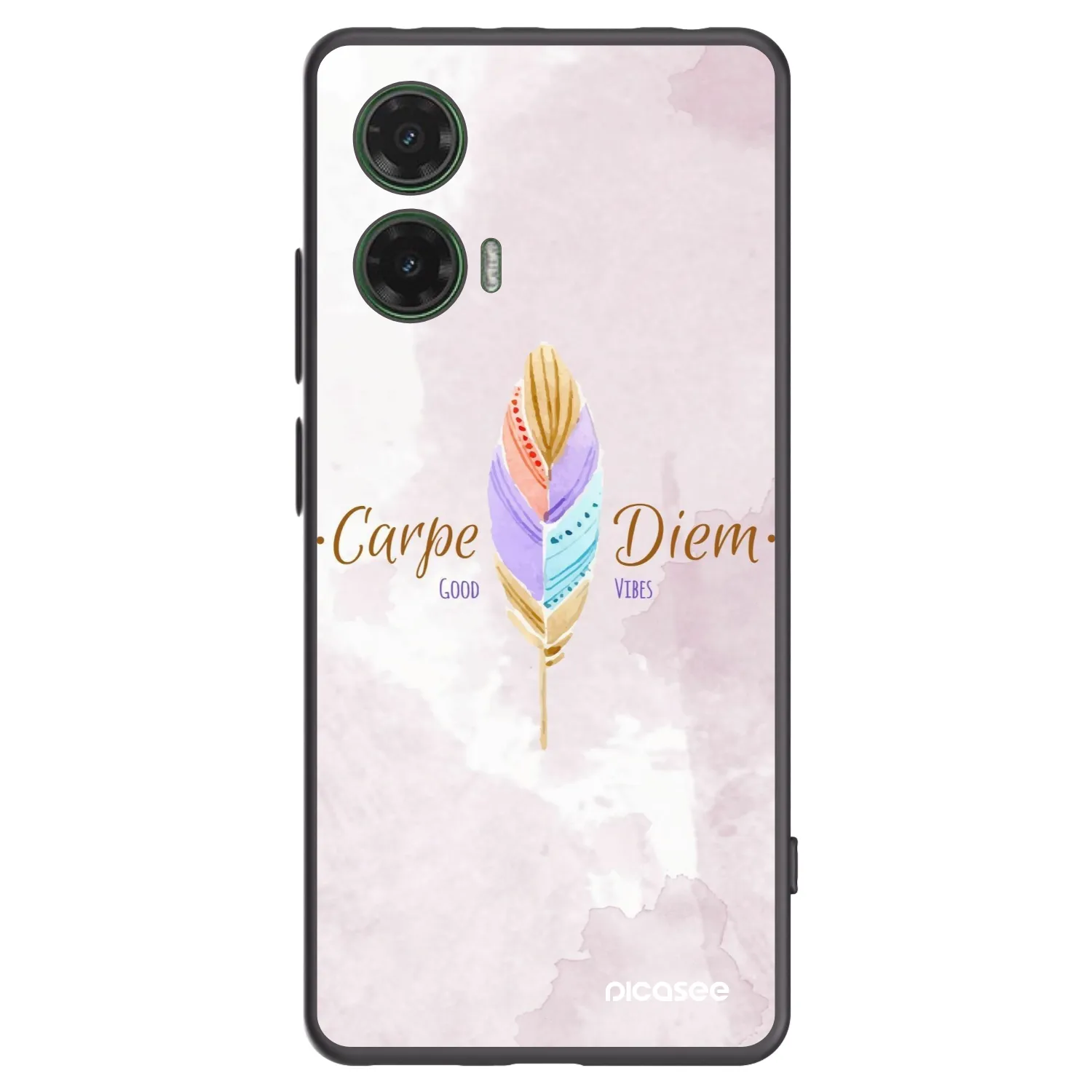 Picasee silikonowe czarne etui na Motorola Moto G35 5G - Carpe Diem