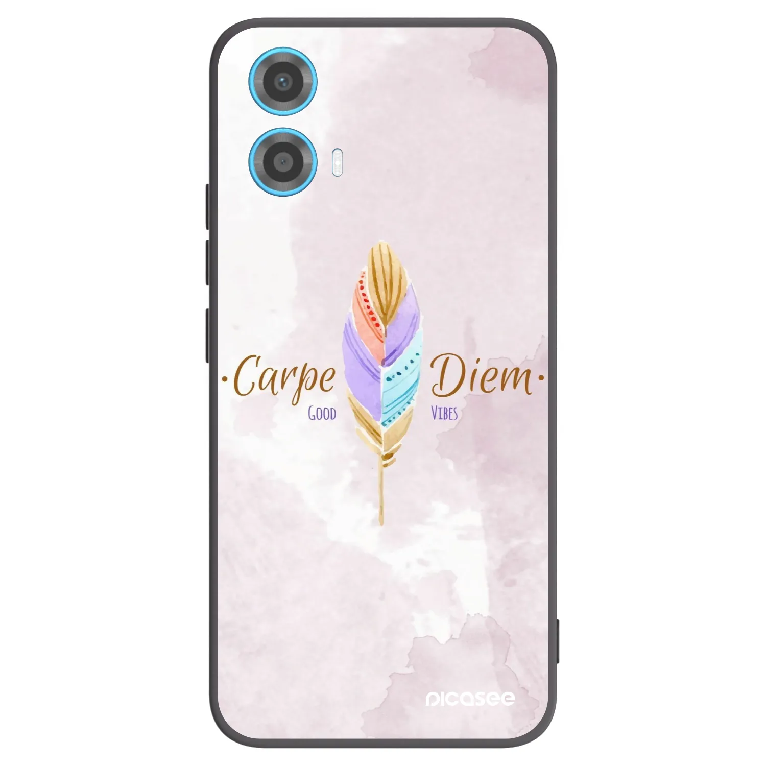 Picasee silikonowe czarne etui na Motorola Moto G34 5G - Carpe Diem