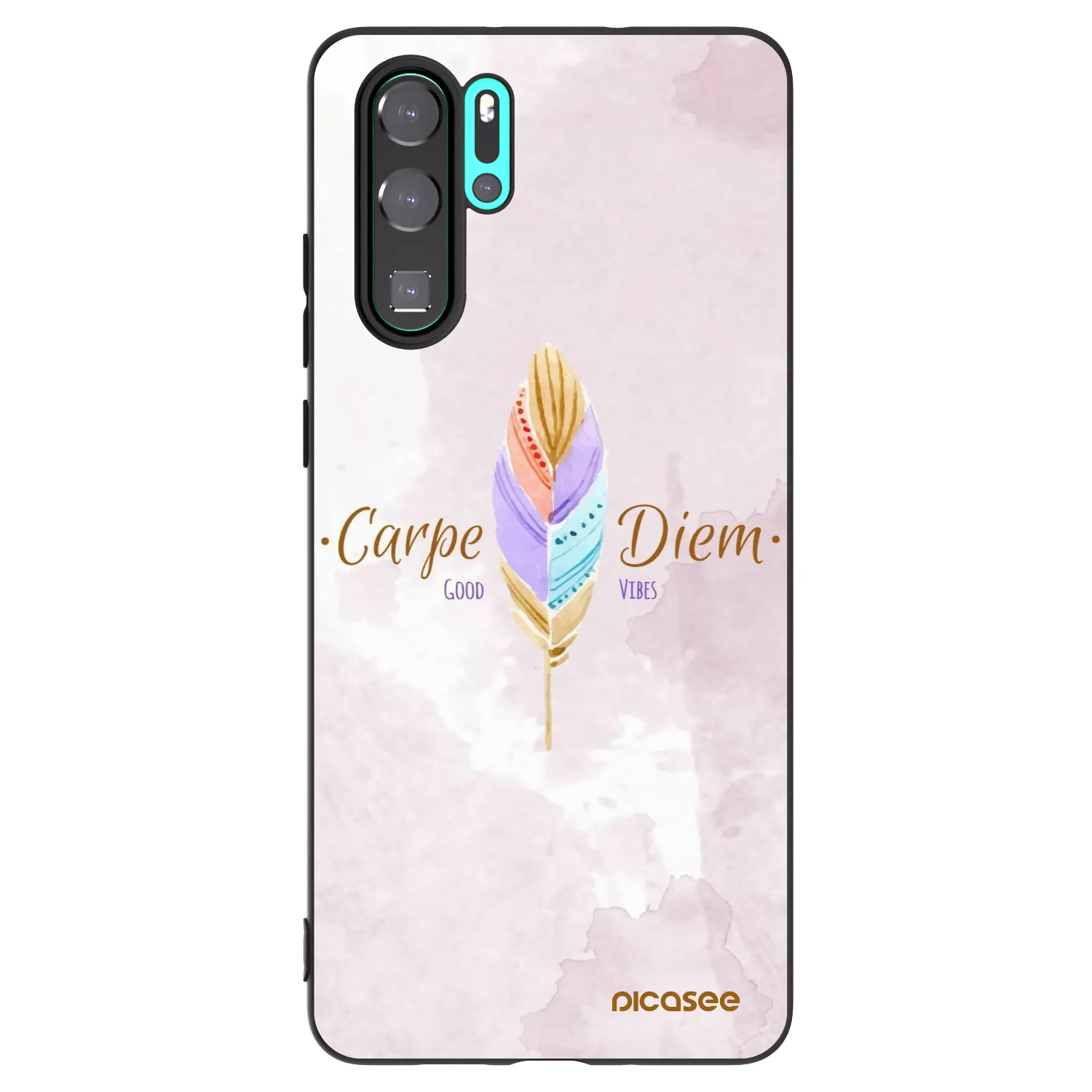 Picasee silikonowe czarne etui na Huawei P30 Pro - Carpe Diem