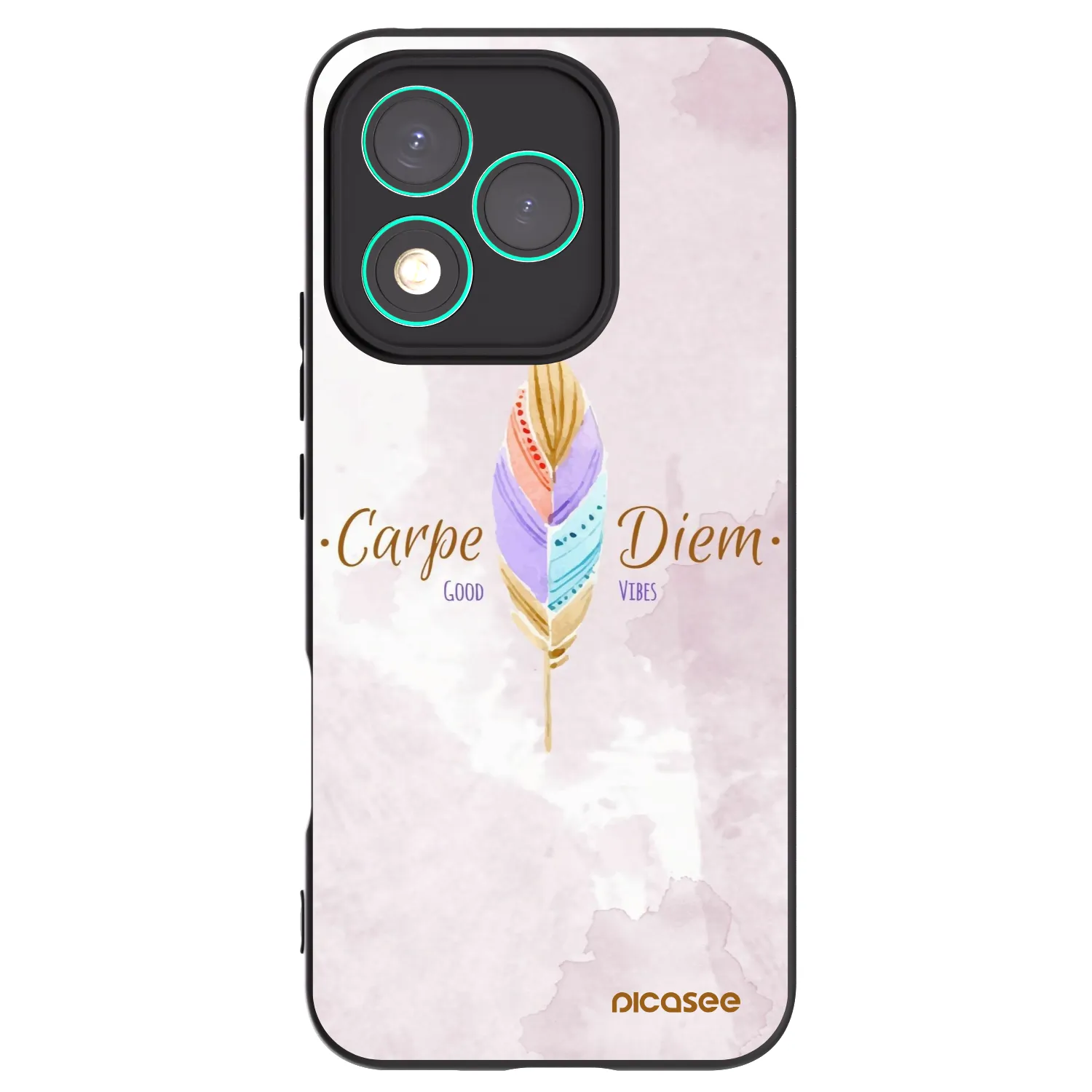 Picasee silikonowe czarne etui na Honor 400 Lite 5G - Carpe Diem