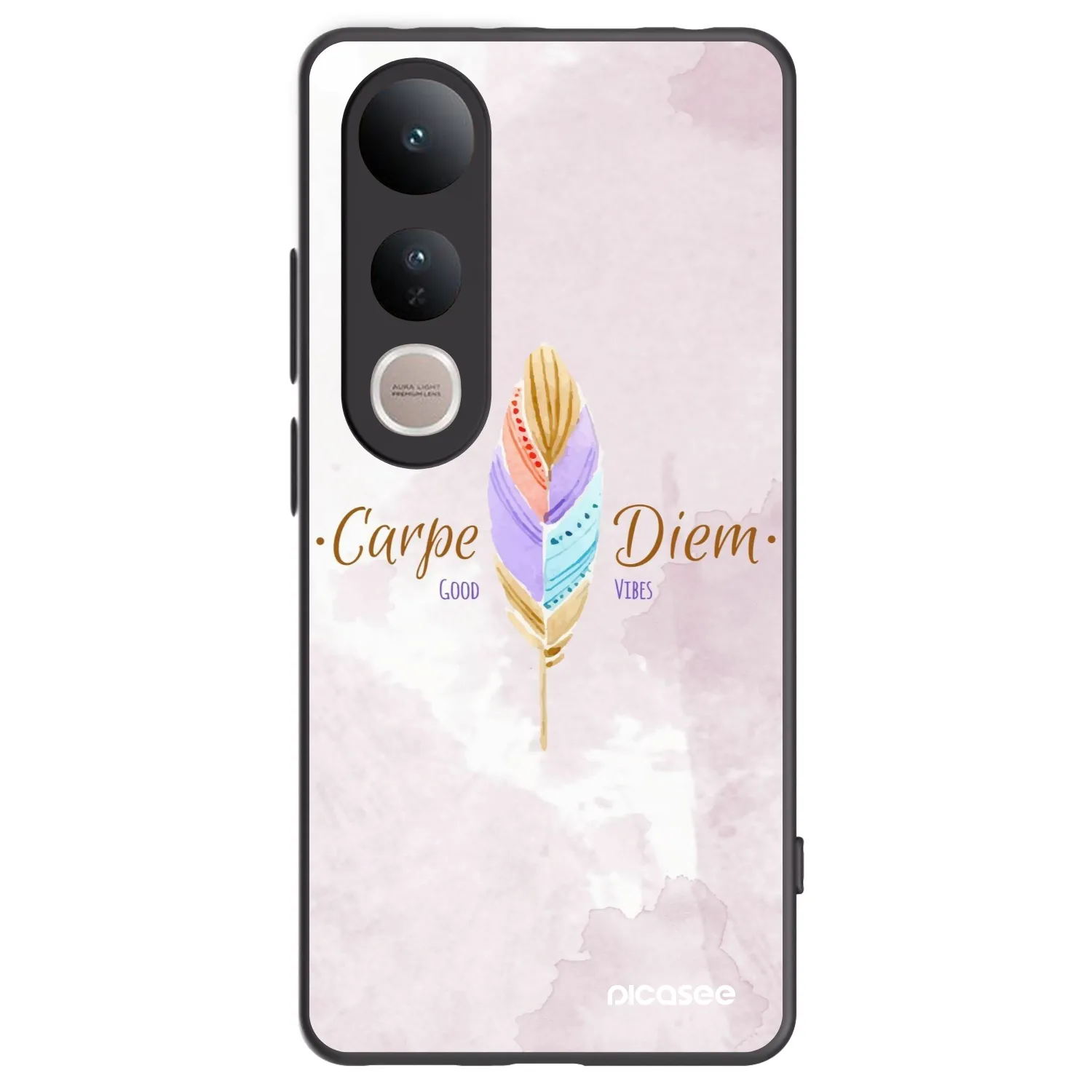 Picasee silikonowe czarne etui na Vivo V50 Lite 5G - Carpe Diem