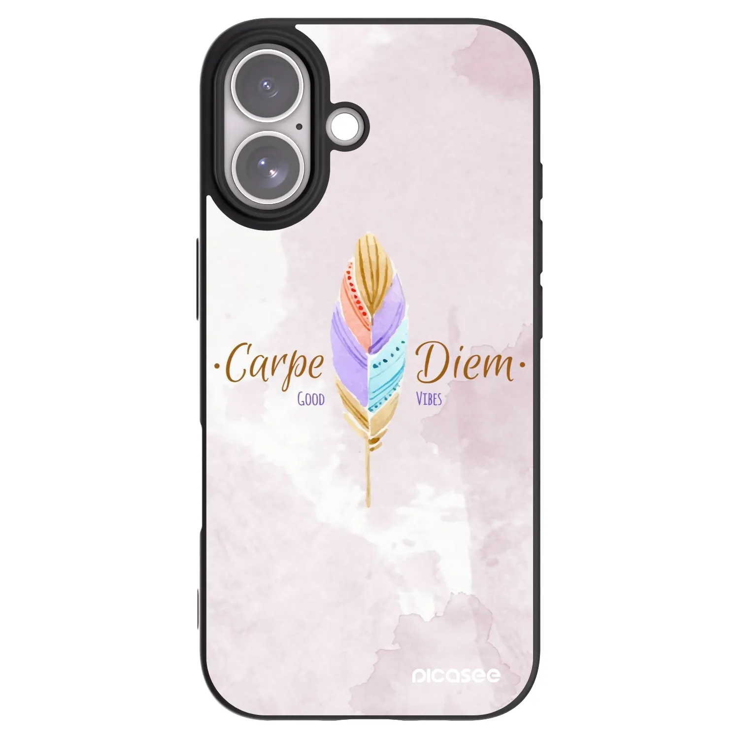 Picasee silikonowe czarne etui na Apple iPhone 17 - Carpe Diem