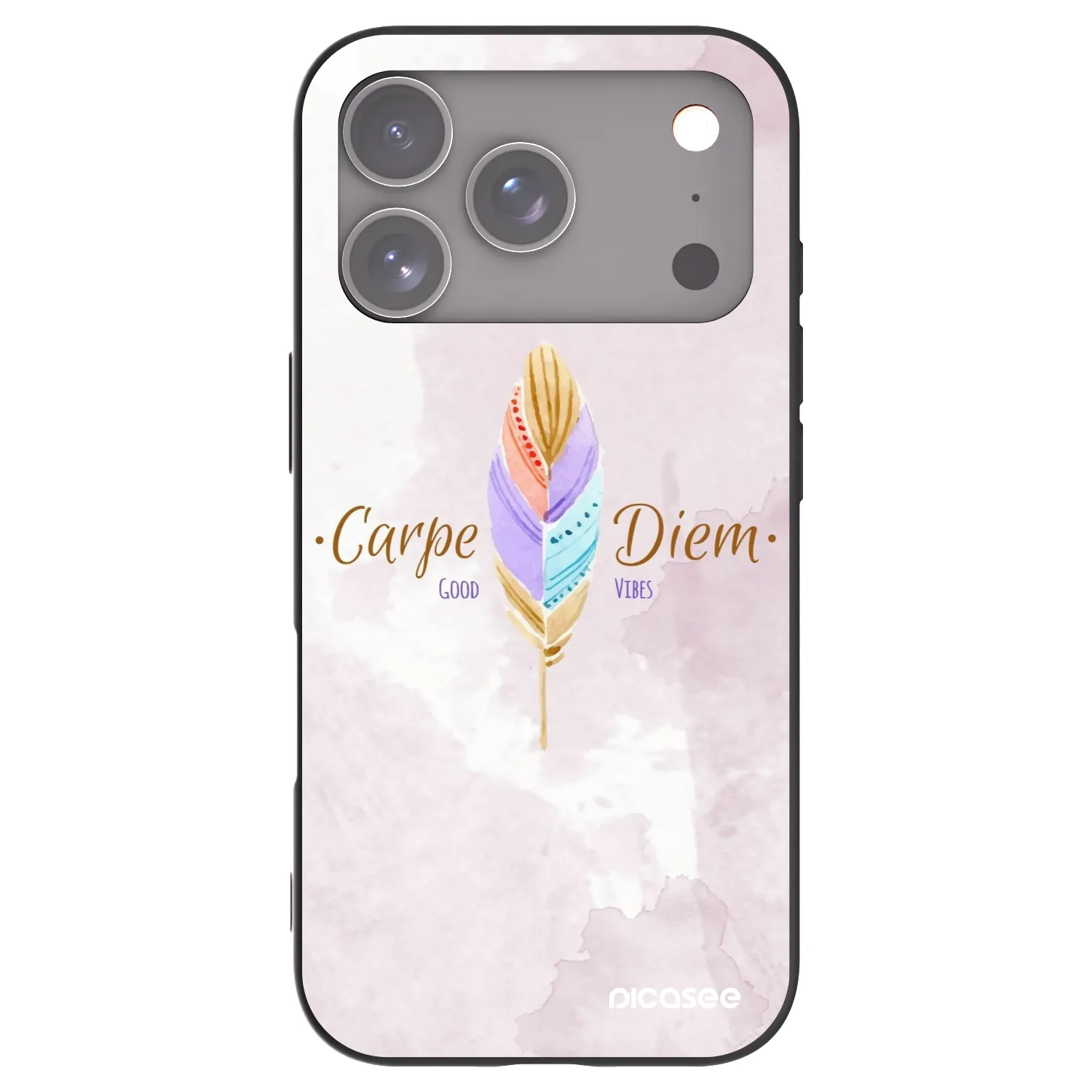 Picasee silikonowe czarne etui na Apple iPhone 17 Pro - Carpe Diem