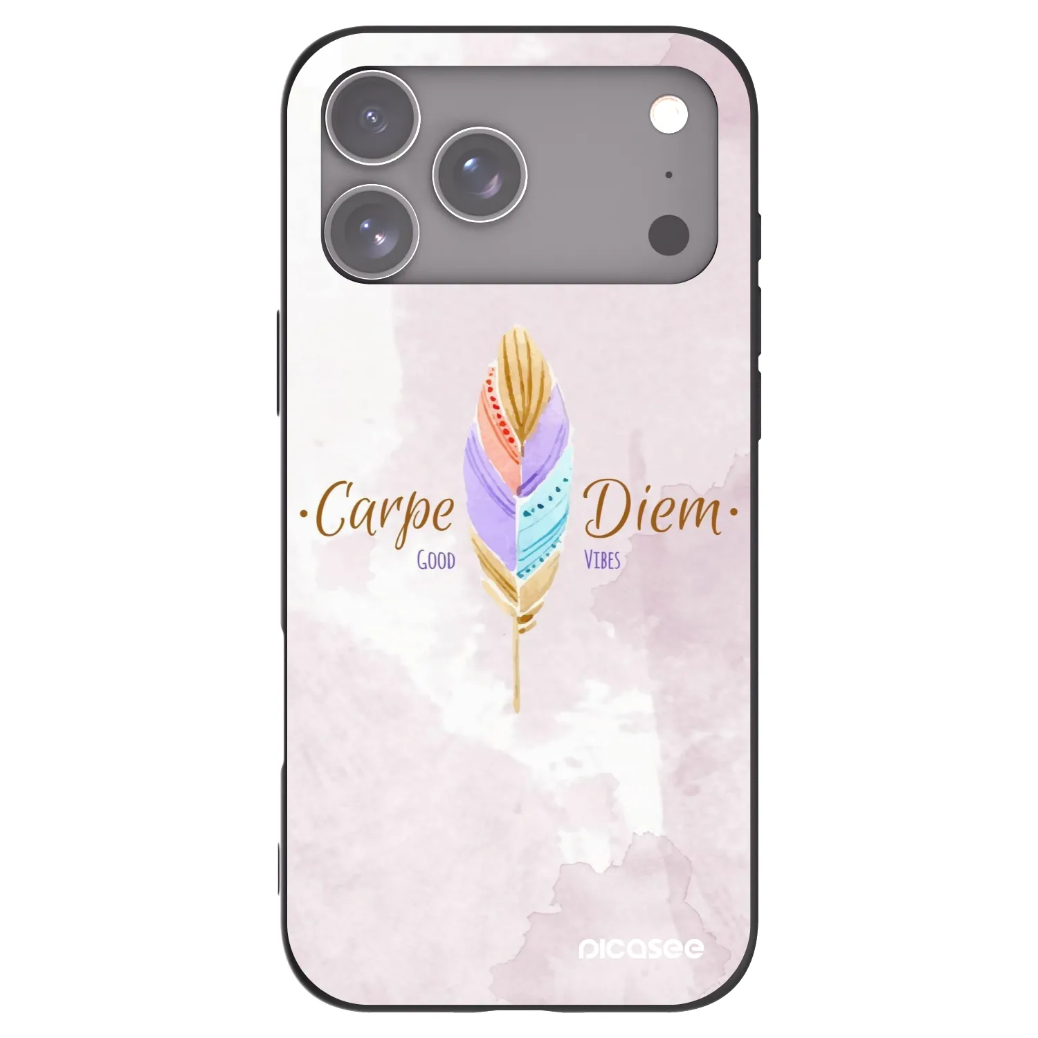 Picasee silikonowe czarne etui na Apple iPhone 17 Pro Max - Carpe Diem