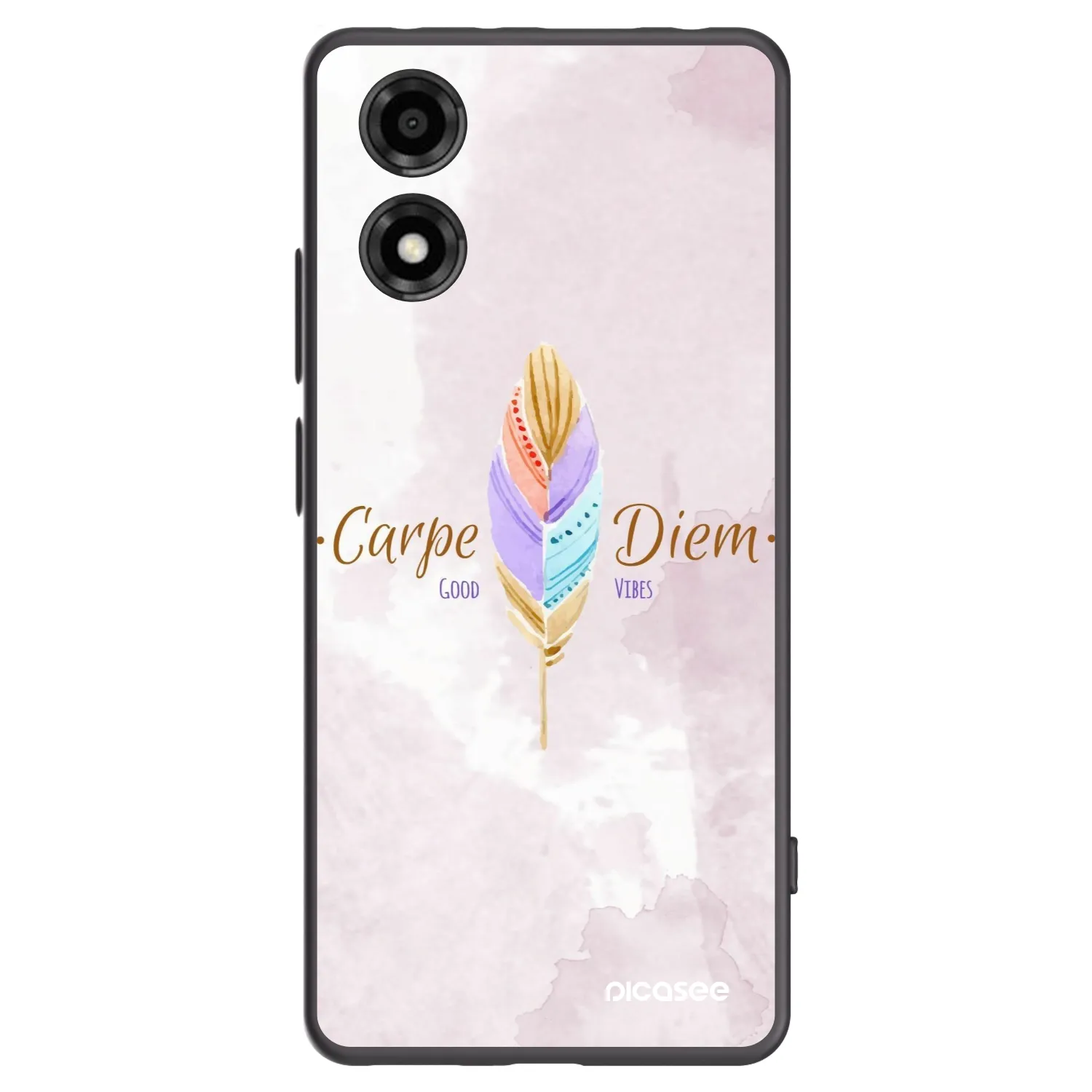 Picasee silikonowe czarne etui na Motorola Moto E14 - Carpe Diem