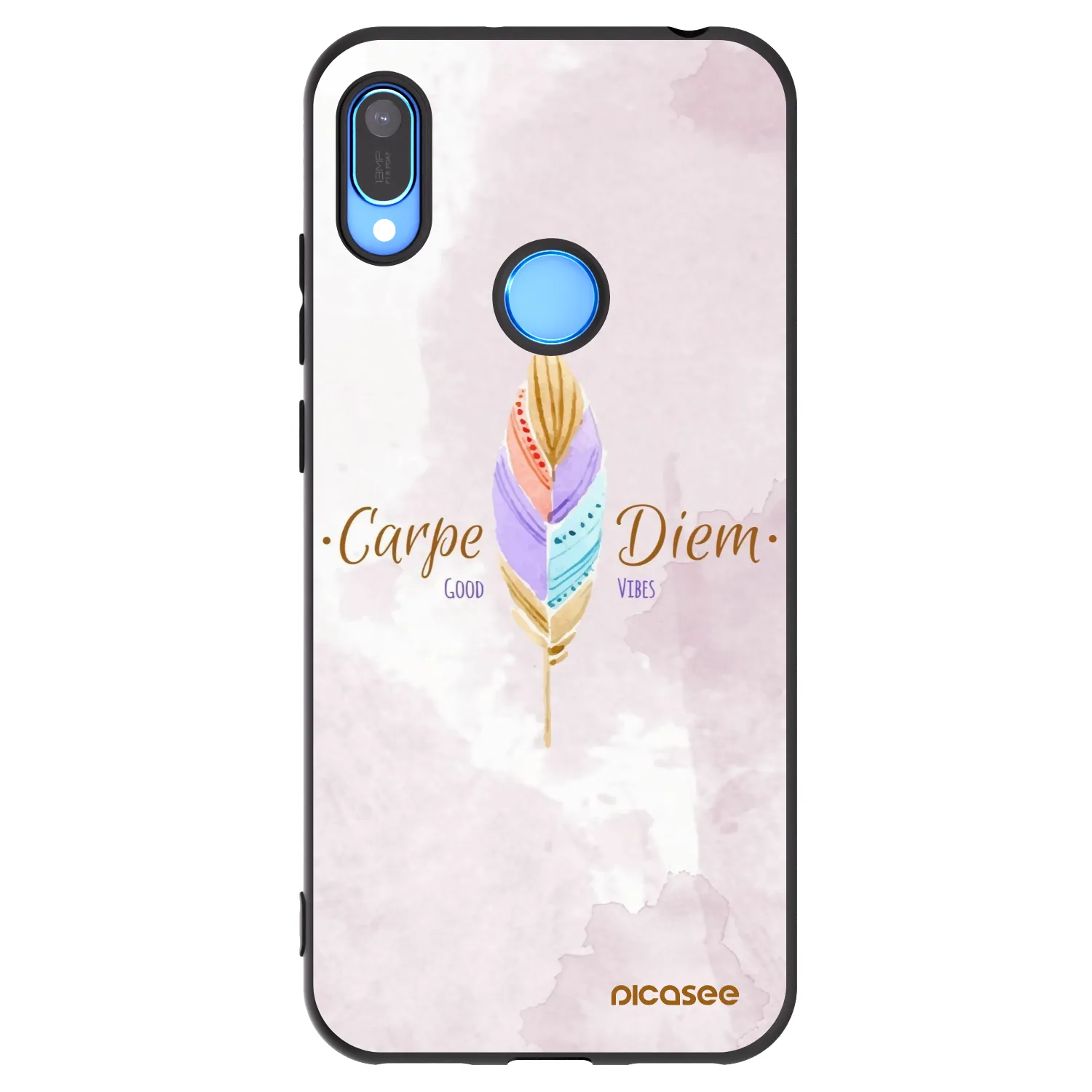 Picasee silikonowe czarne etui na Huawei Y6 2019 - Carpe Diem