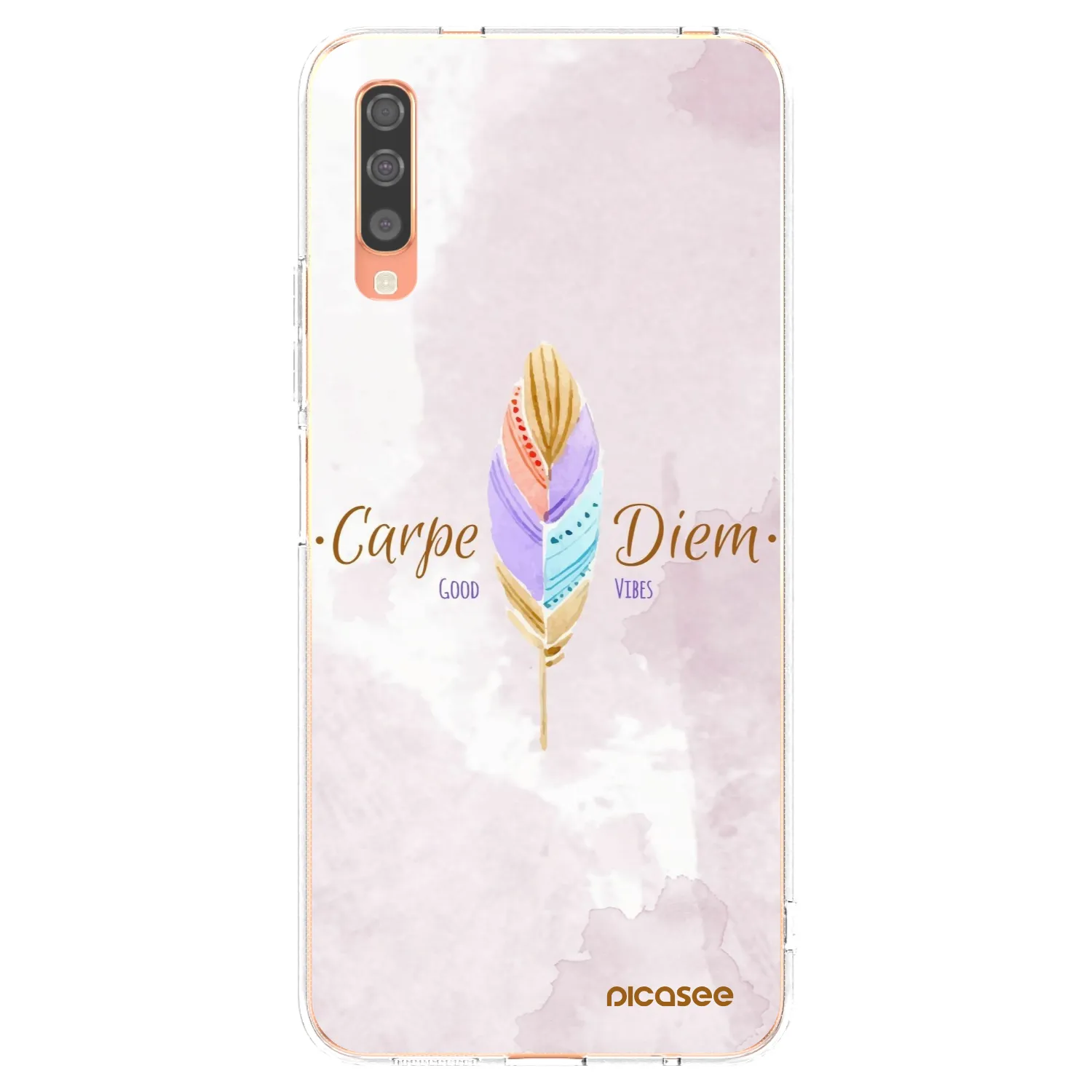 Picasee silikonowe przeźroczyste etui na Samsung Galaxy A70 A705F - Carpe Diem