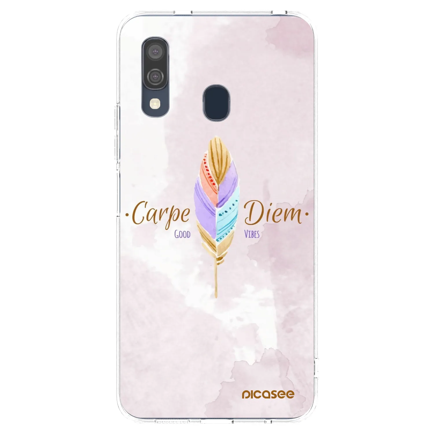 Picasee silikonowe przeźroczyste etui na Samsung Galaxy A40 A405F - Carpe Diem